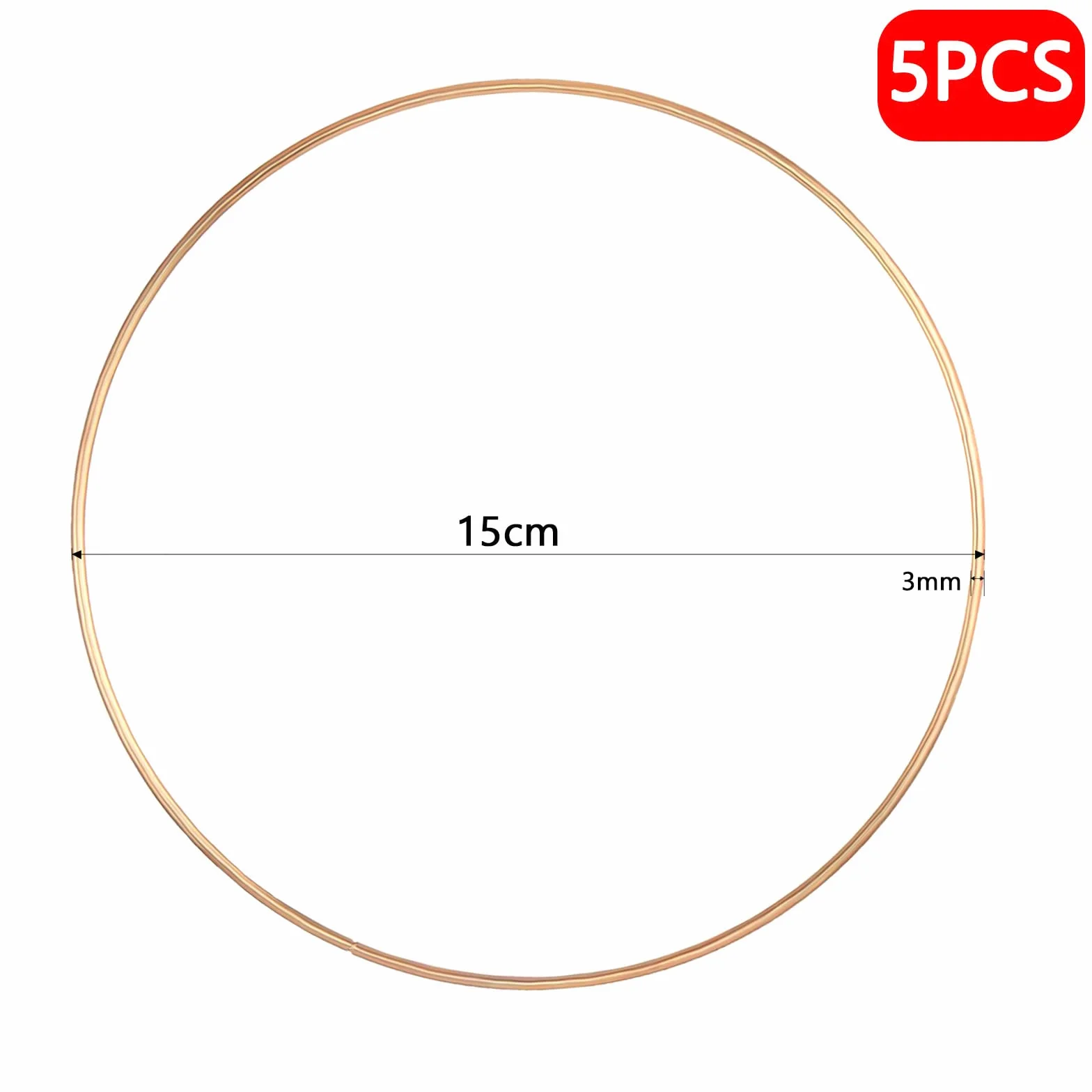 Anvin 5 anelli in metallo 15 cm cerchi acciaio macramè anelli rotondi acchiappasogni oro rosa