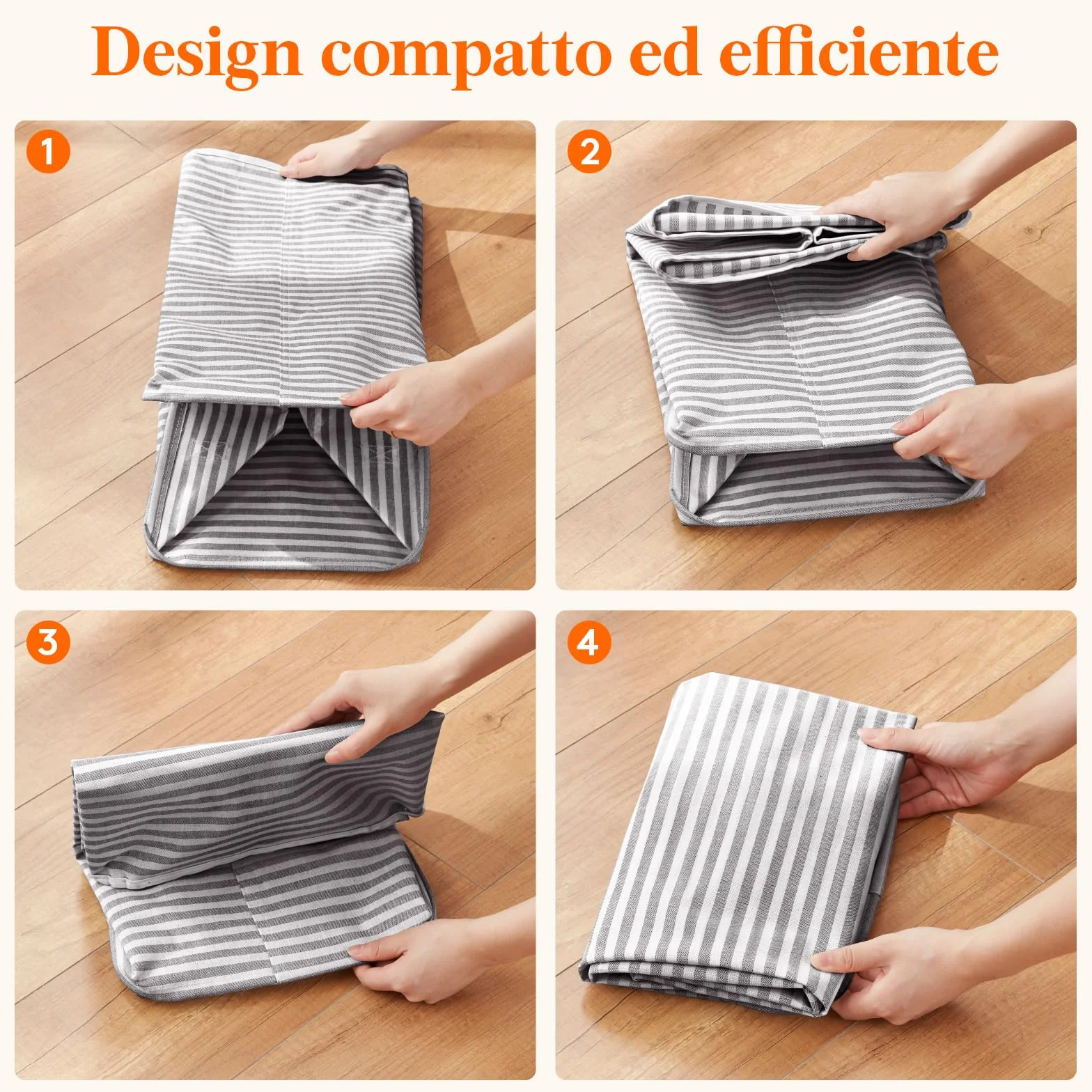 Lifewit Cesto Portabiancheria, Cesta Portabiancheria Pieghevole, Portabiancheria Sporca con Manici Allungati, Laundry Basket per Camera da Letto, Bagno e Lavanderia75L, Grigio