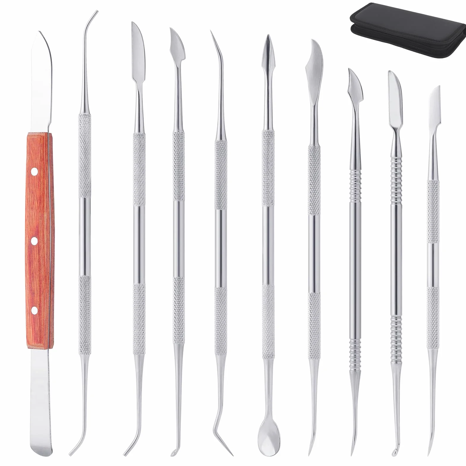Coolty Strumenti per intagliare la Cera in Acciaio Inox 10pcs a Doppia estremità
