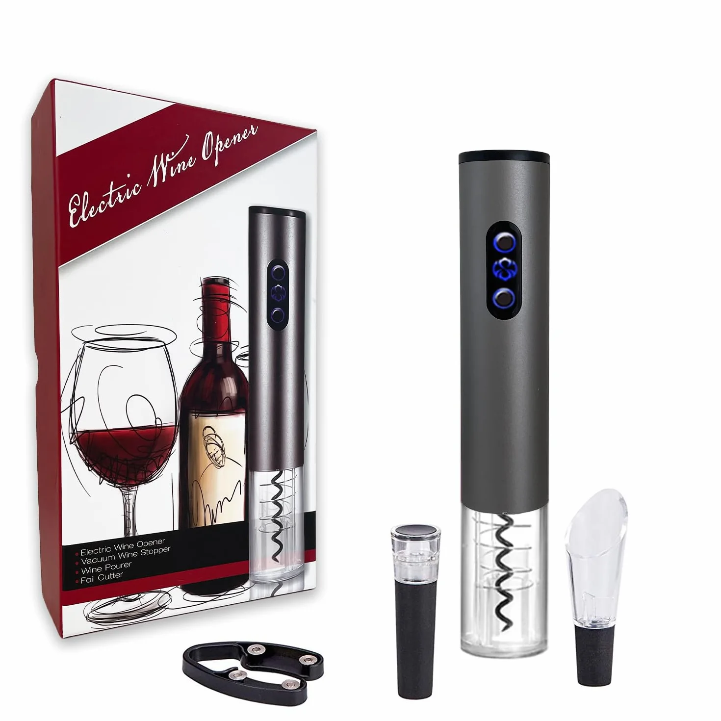 Cavatappi Elettrico per Vino - Apribottiglie Intelligente con Tecnologia Anti-Rottura e Display LED