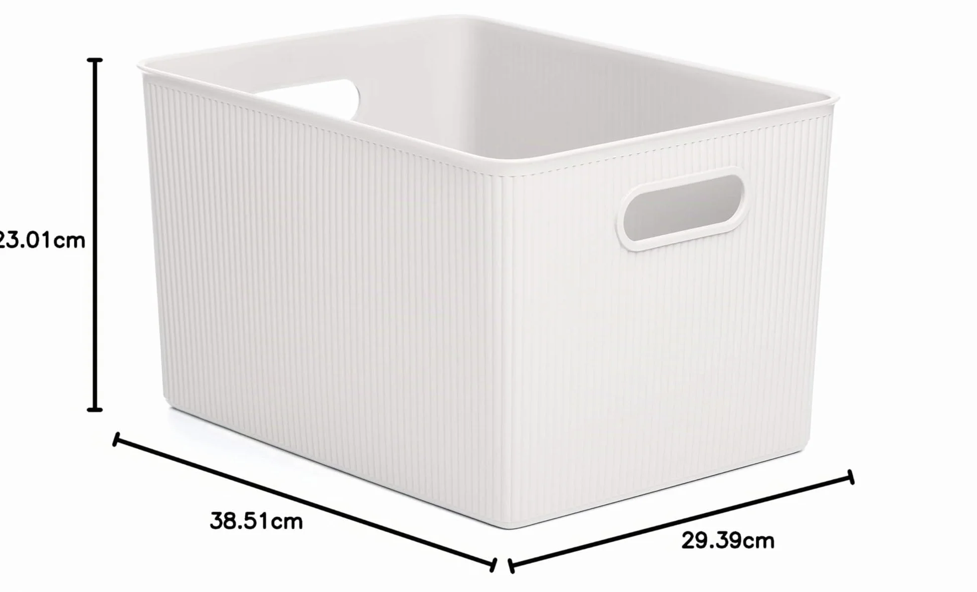 TATAY Cestino Portaoggetti Plastica 22 L Baobab Scatola Organizzatrice Manici Integrati Plastica Riciclata Senza BPA 29,4 x 38,5 x 23 cm Bianco