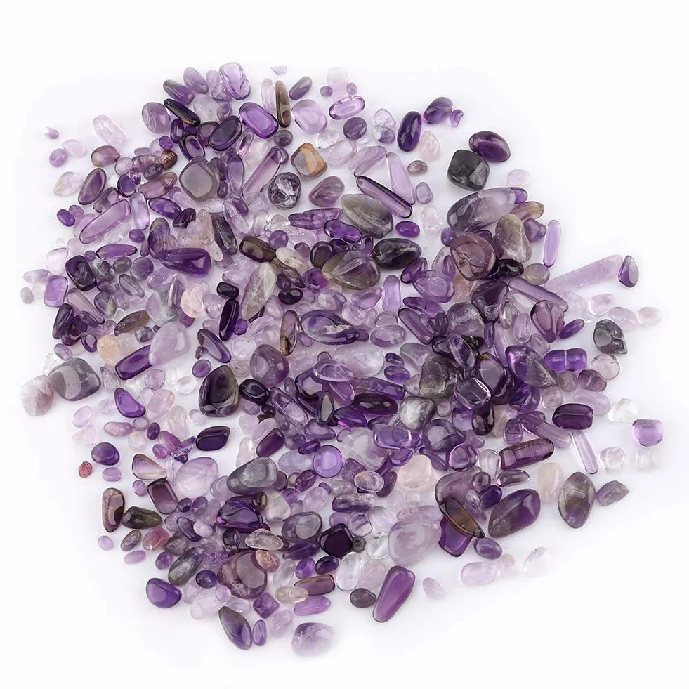 Pietra Ruvida Trucioli Cristallo Naturale Quarzo Piccolo Gemma Tumble 100g Sacchetti Viola