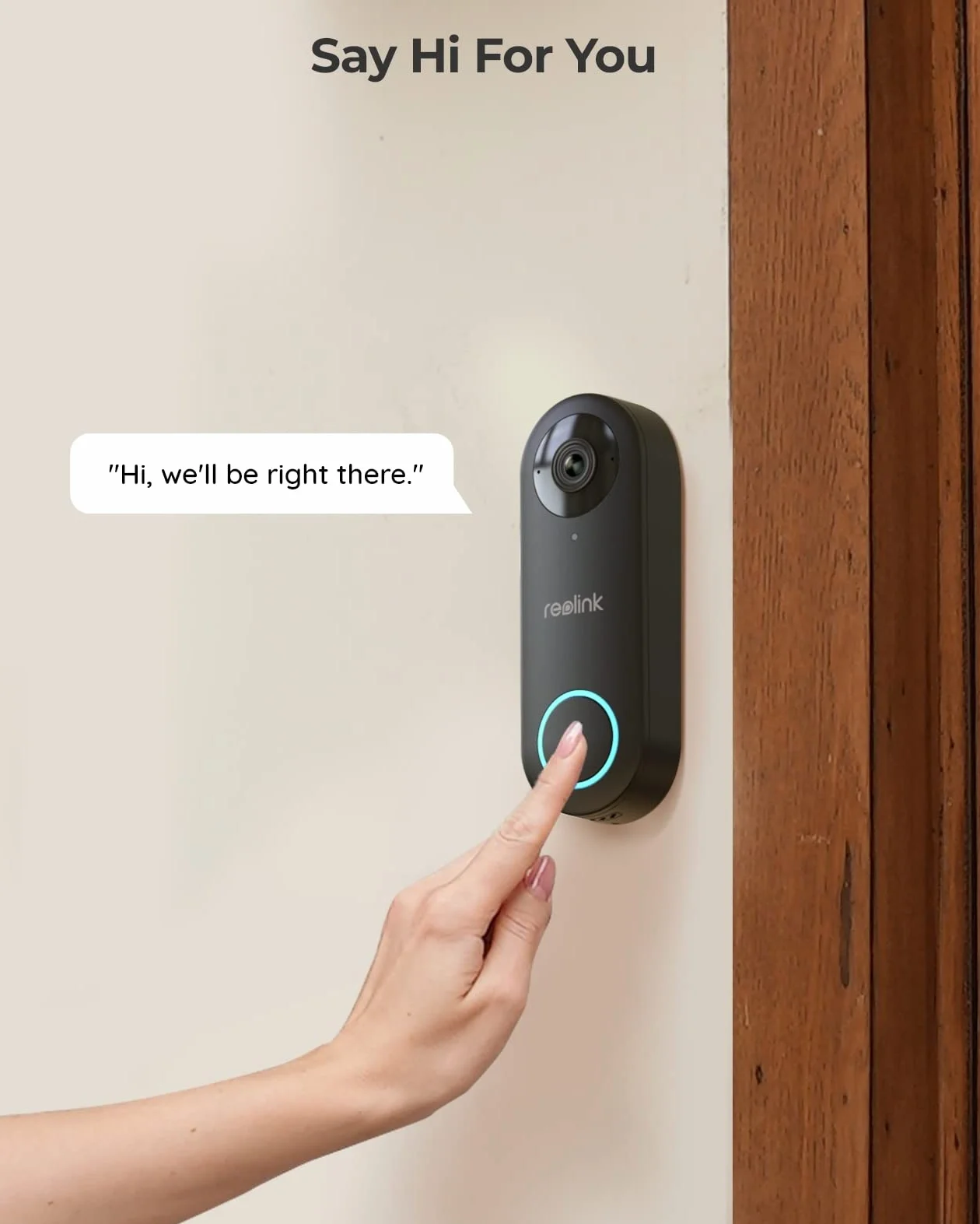Reolink 5MP Videocitofono PoE con Chime, Vista 180°, Rilevamento Uomo, Audio Bidirezionale, Nero (Ricondizionato)