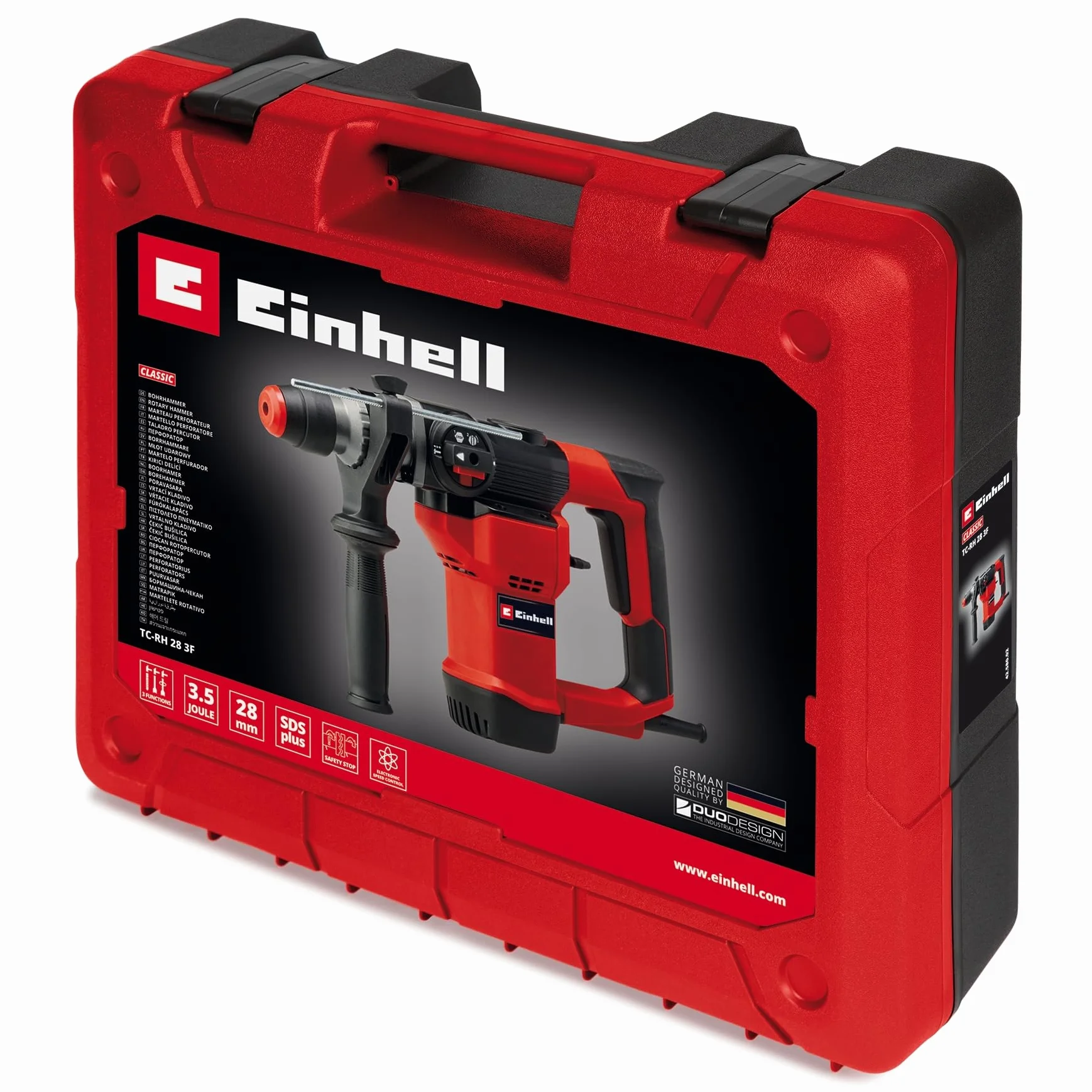 Einhell Martello perforatore TC-RH28 3F (950 W, Forza di colpimento: 3,5J, Mandrino SDSPlus, 3 funzioni: Foratura, foratura a percussione e scalatura), Versione 2024