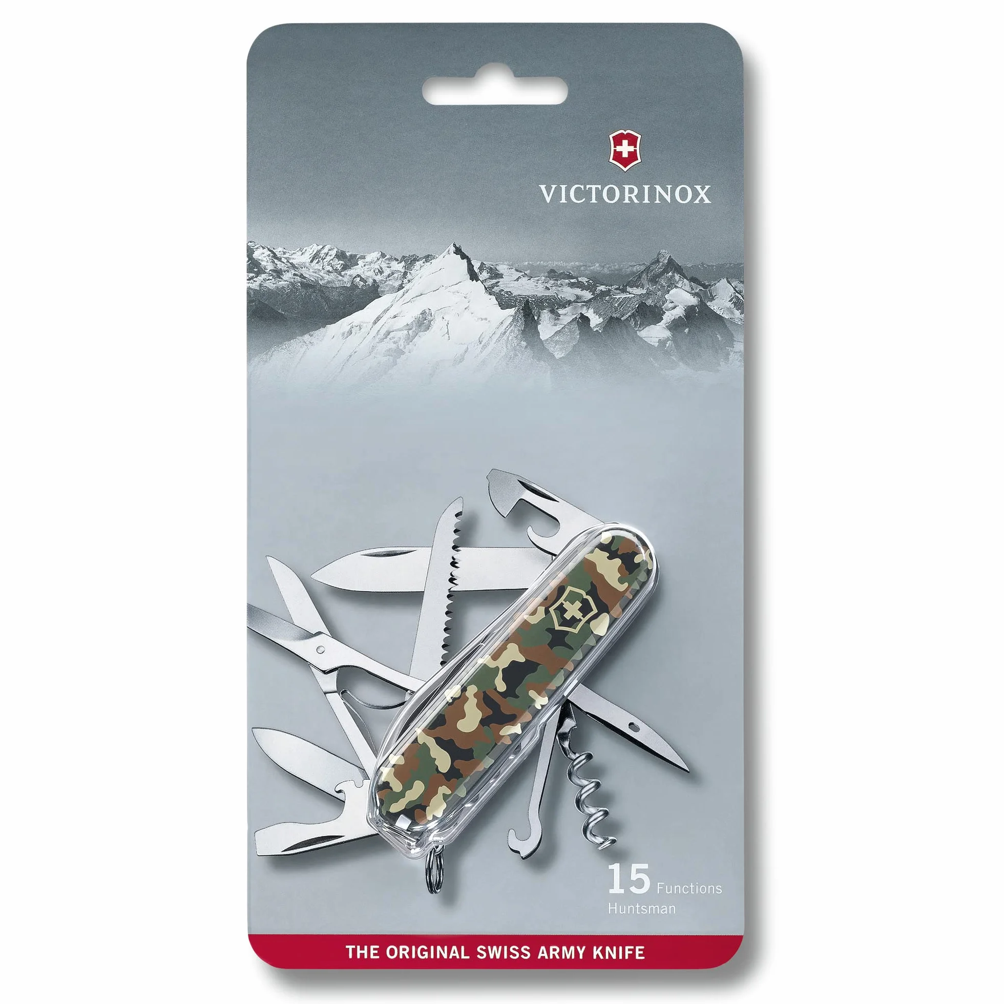 Victorinox, Huntsman, Coltellino Svizzero, Originale, Multiuso, Campeggio, 15 Funzioni, Lama, grande, Cavatappi, Camouflage