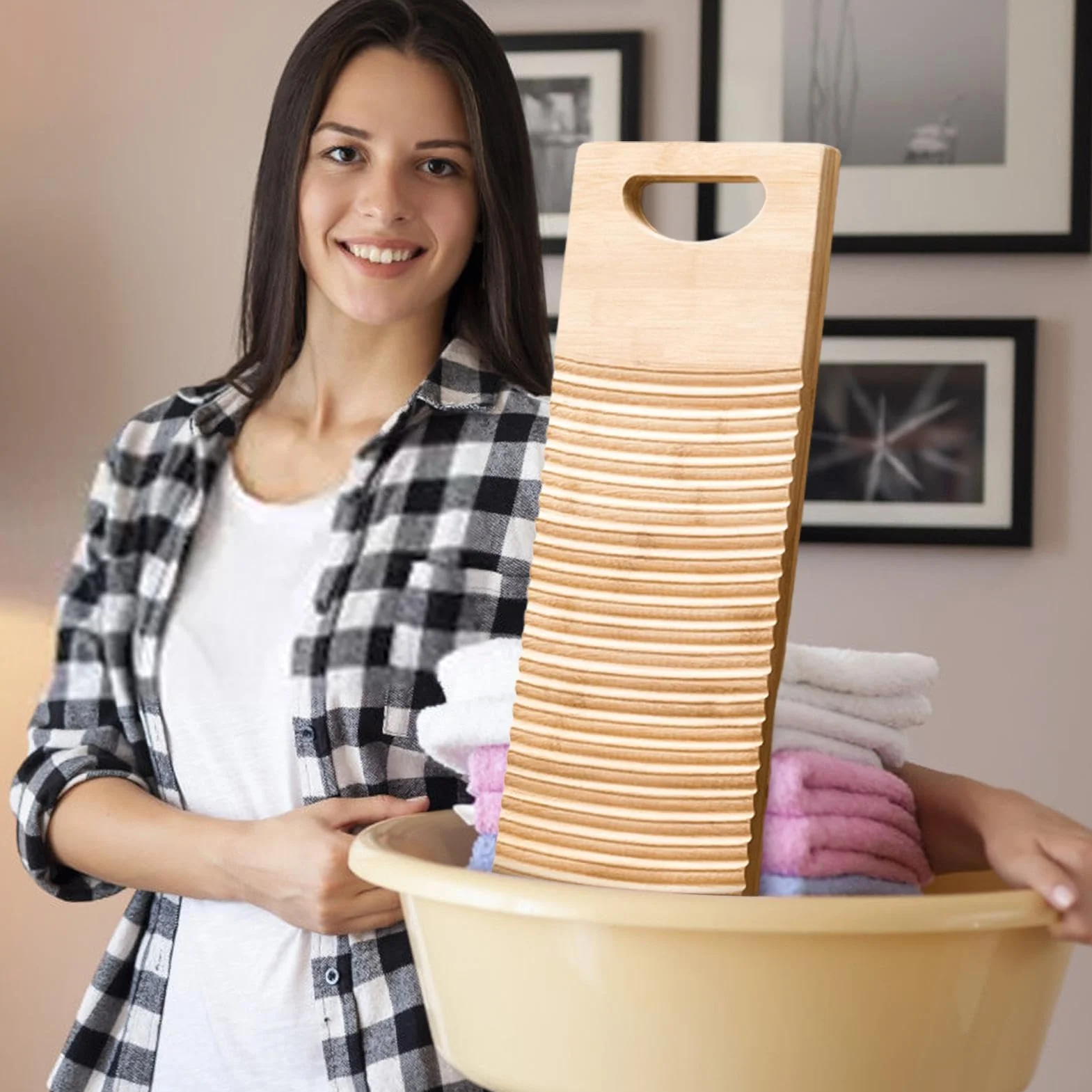 Asse per lavare i panni per lavare a mano, Asse per bucato in legno,Stazione per lavaggio delle mani | Lavanderia in legno, stazioni di lavaggio, motivo ondulato, efficiente lavatrice a