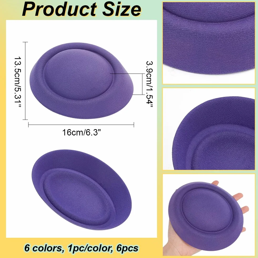 NBEADS 6 Pz Base per Fascinator per Cappello Rotondo, 16x13.5x3.9cm di Stoffa di Velluto Cappello di Fascinator Base Mini Cappello Base di Modisteria Fascinator per La Festa Nuziale Fai da Te