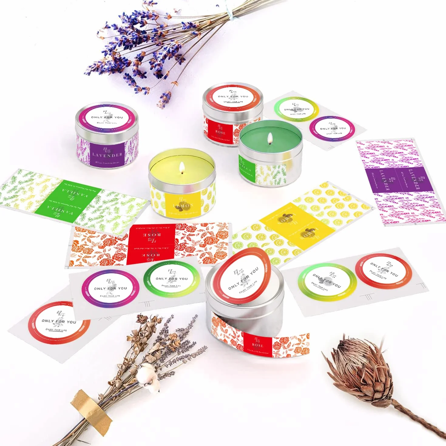 Kit per Fabbricazione Candele,Kit Candele fai da te,Aromaterapia Per La Creazione di Candele,Cera di soia,Creazione di Candele, Crogiolo,Oli Profumati,Scatole Per Candele,Stoppini,Cera Colorante