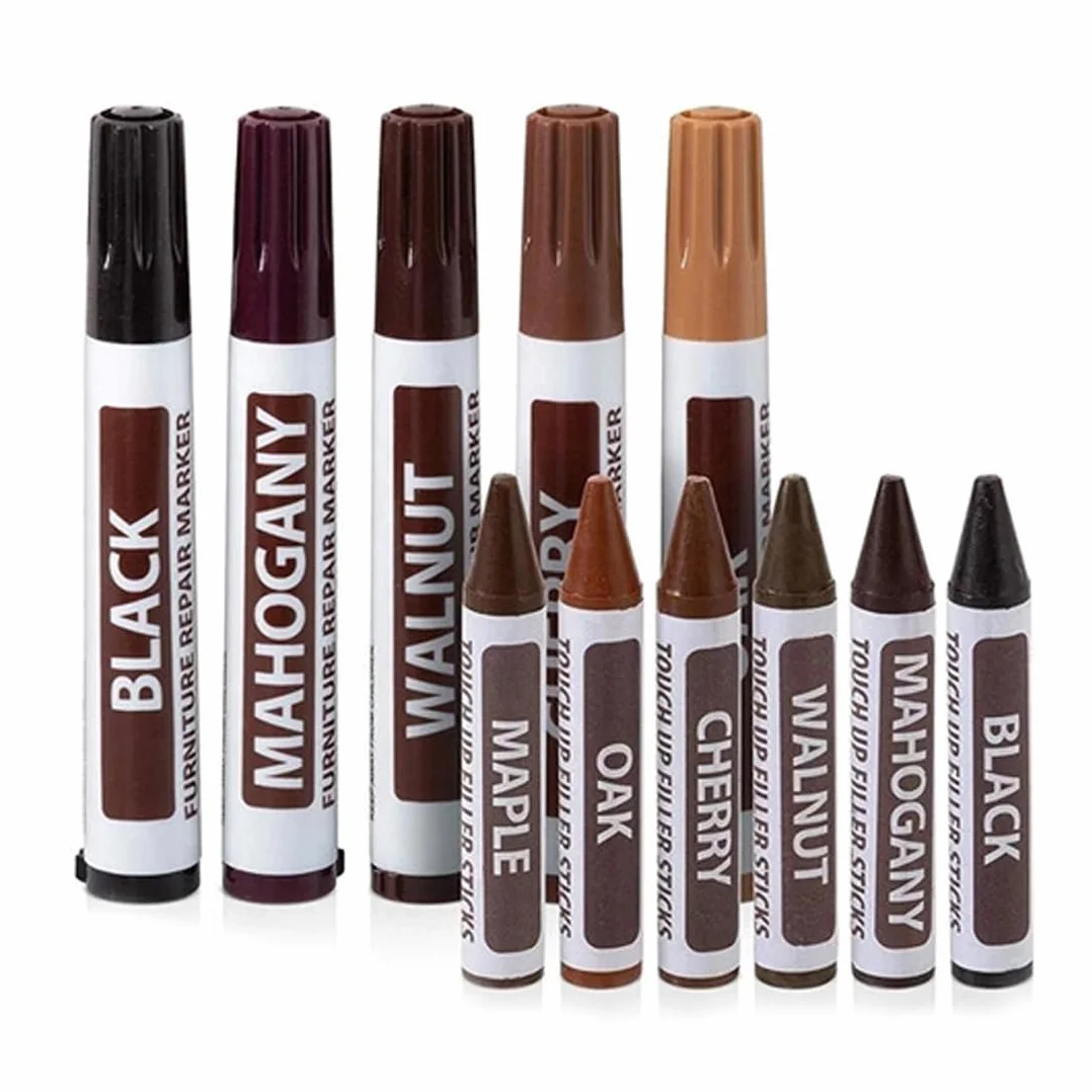 10 Pezzi Penna Correzione Mobili, Riparazione Legno, Parquet, Laminato, Pavimento, Piano Lavoro, Ritocco, Parquet Graffi, Mobili, Wood Repair