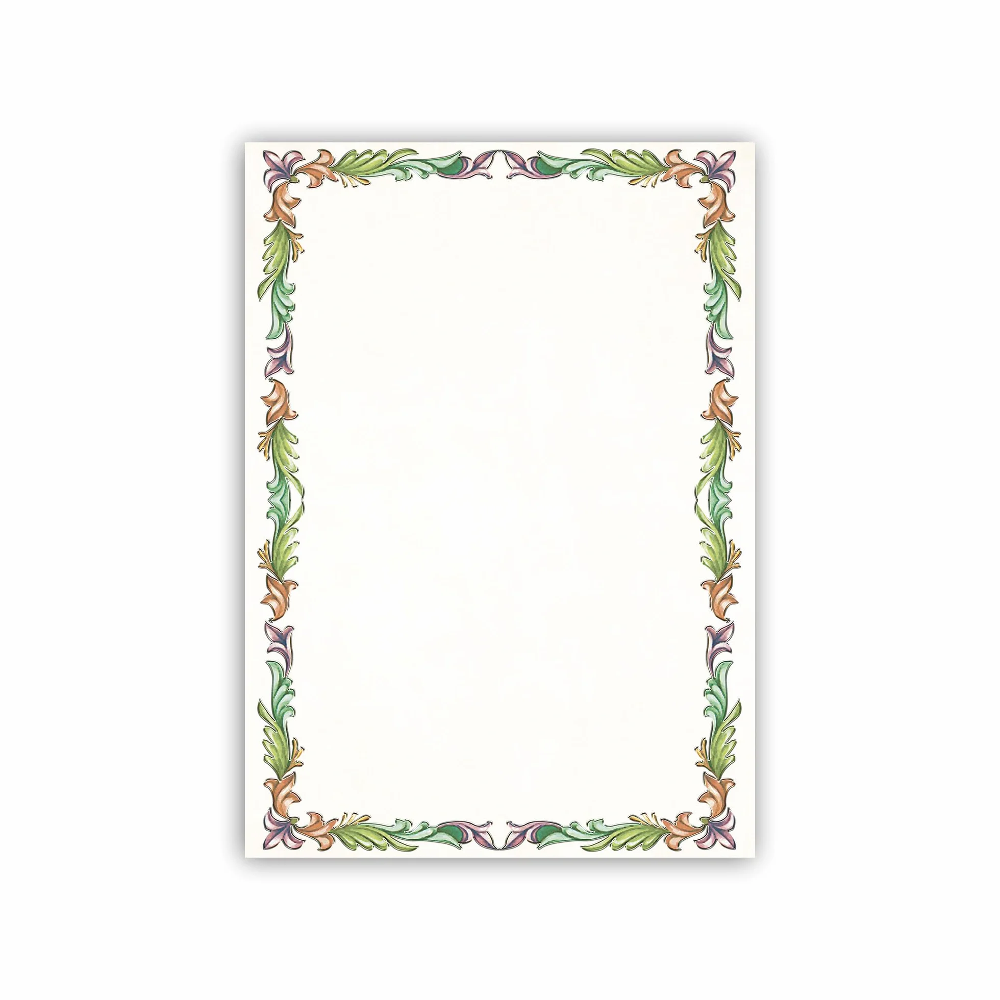 Fratelli Bonella | Diploma neutro in carta pergamena con cornice rinascimentale in formato A4. Confezione da 10 pezzi. | Made in Italy
