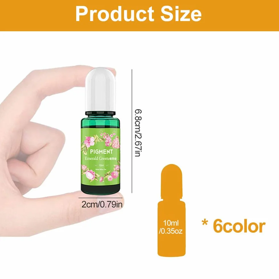 Colorante Liquido Per Candele, 6 Colori, 10ml Set Per Cera di Soia e D'api