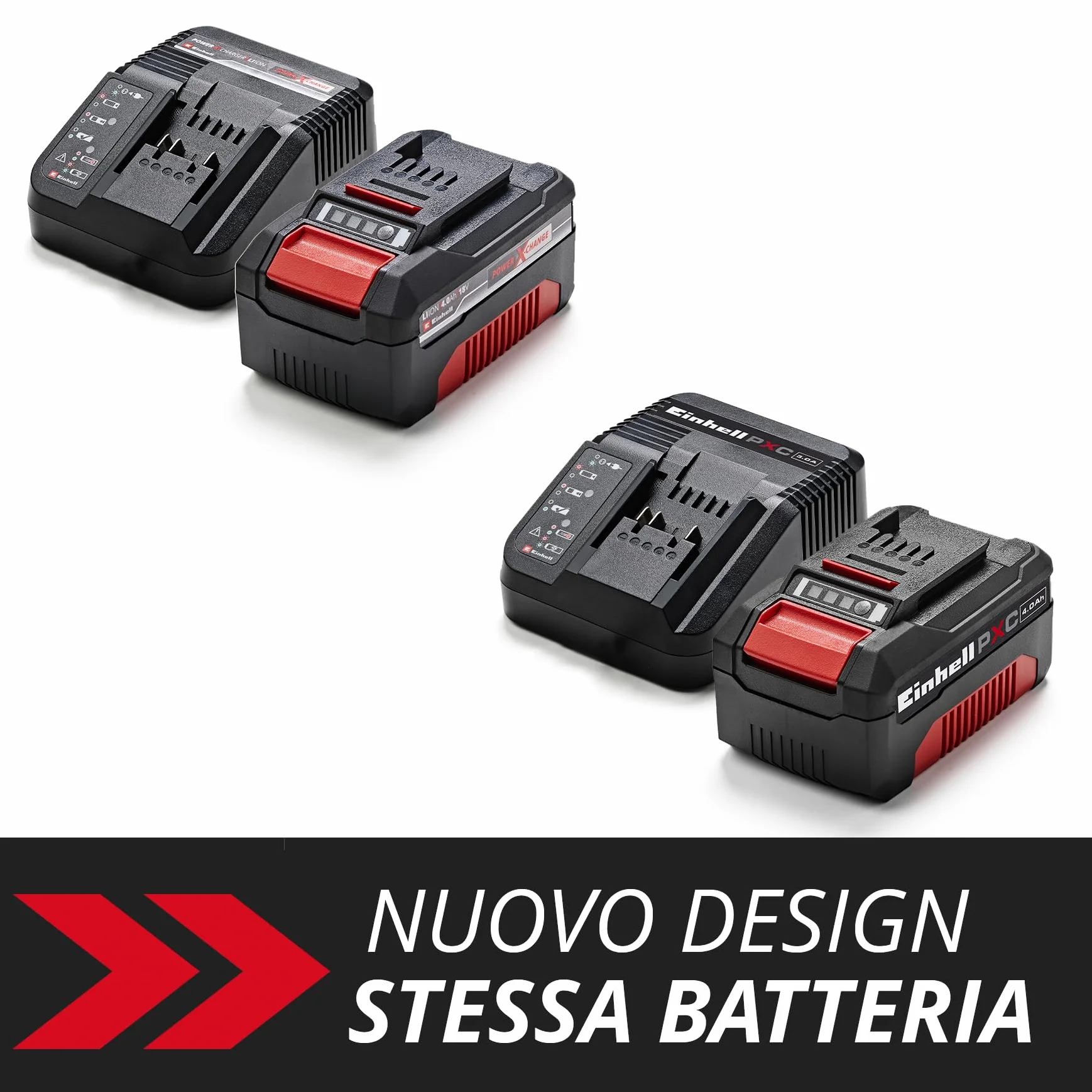 Einhell 4512042 Power-X-Change Starter Kit, Caricabatteria e Batteria da 4000 Mah Li-Ion