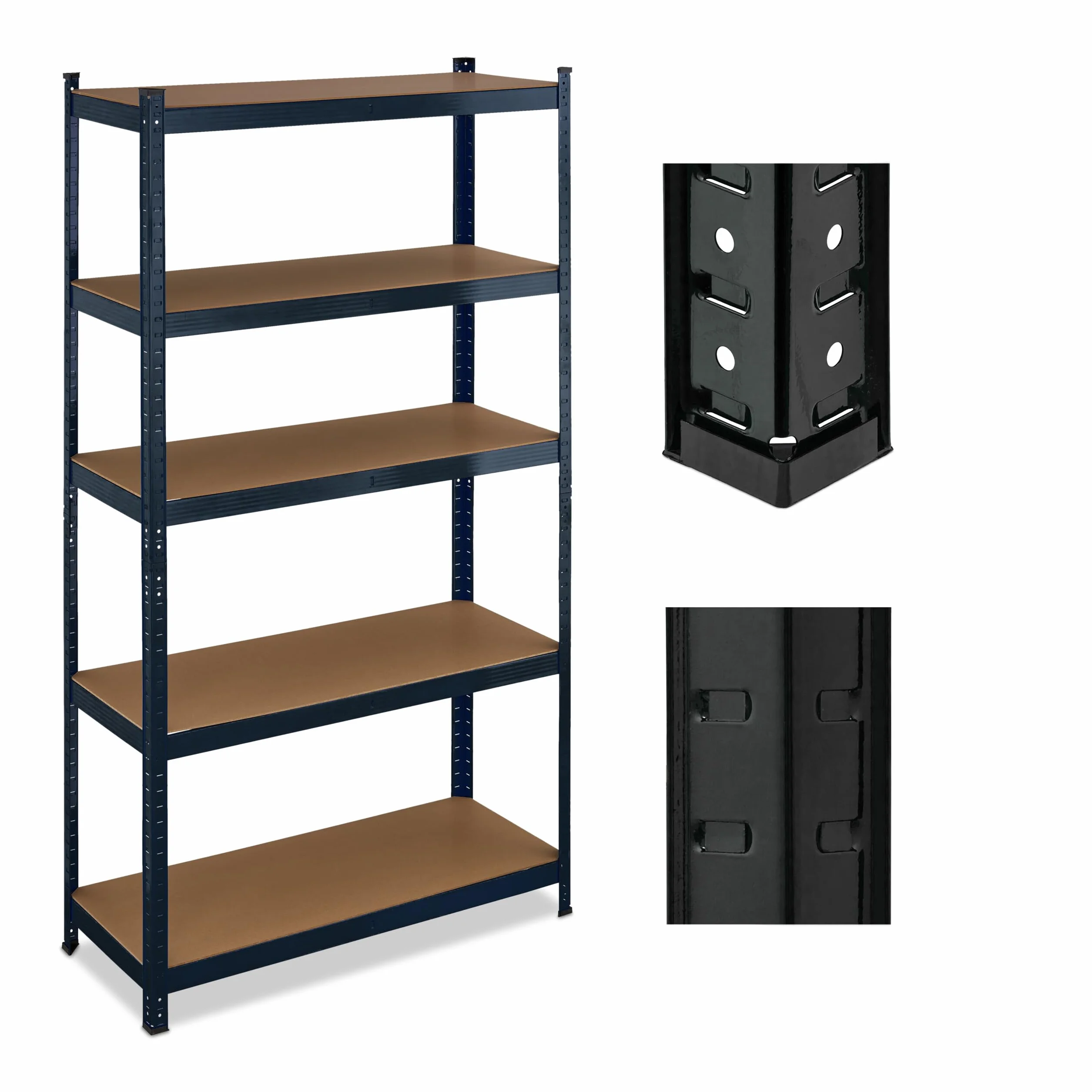 Relaxdays Scaffale Carichi Pesanti in Acciaio, HLP 180x100x40 cm, 5 Ripiani Alta Portata 500 kg, Garage e Cantina, Nero