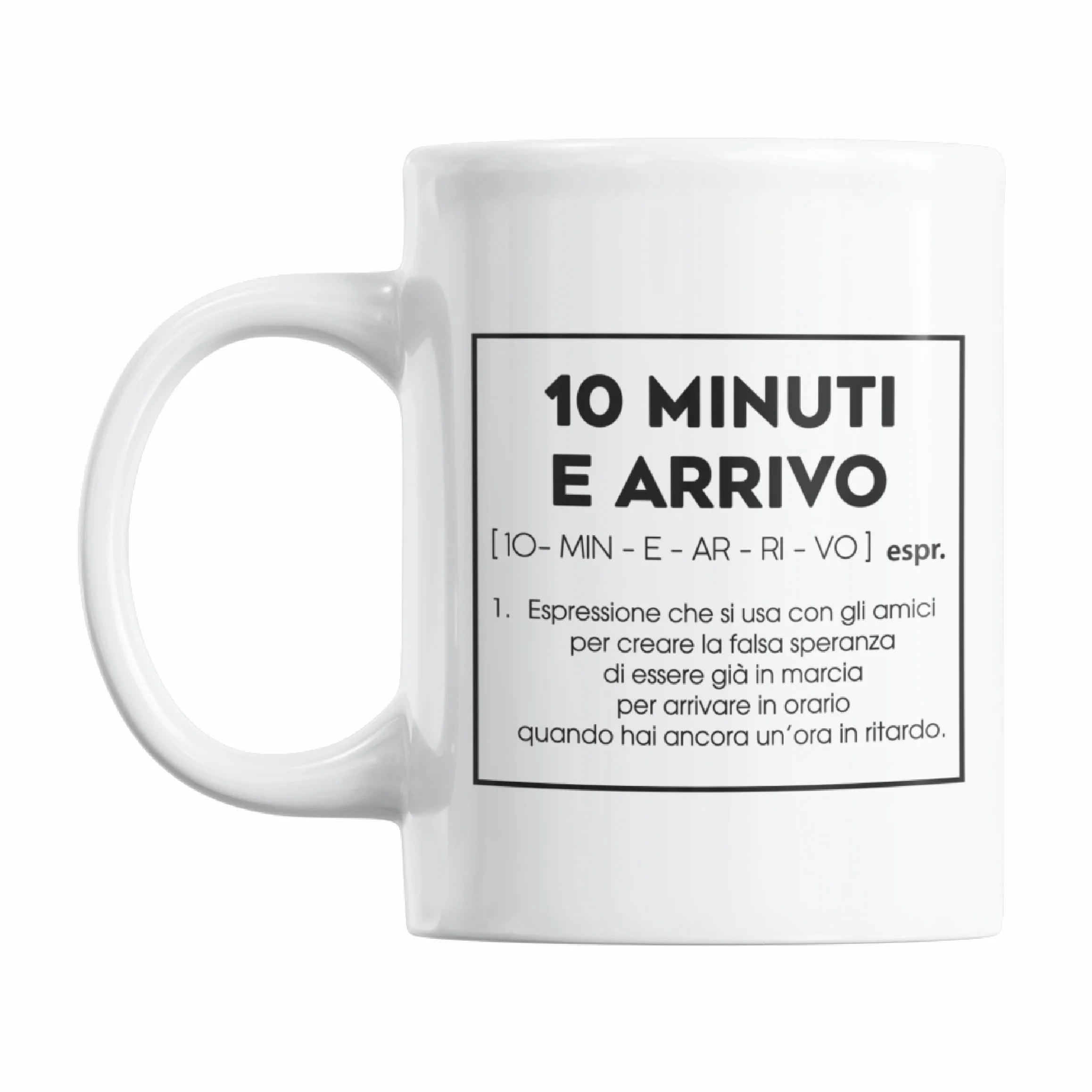 Gesar Tazza Divertente da Ufficio "10 Minuti e Arrivo" Idea Regalo Originale