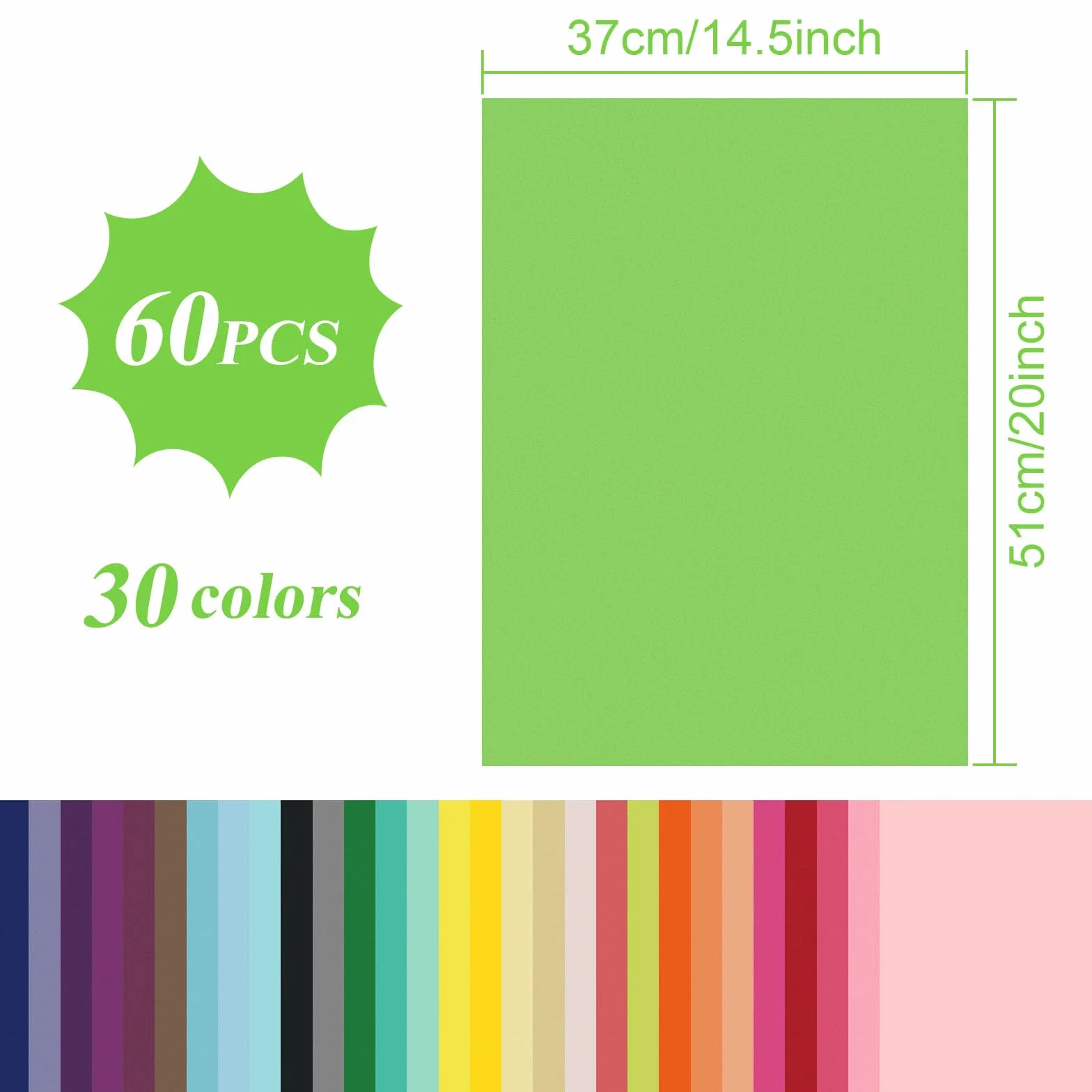 Carta velina 60 fogli 30 colori arcobaleno 50 x 37 cm per fai da te arte artigianale festa