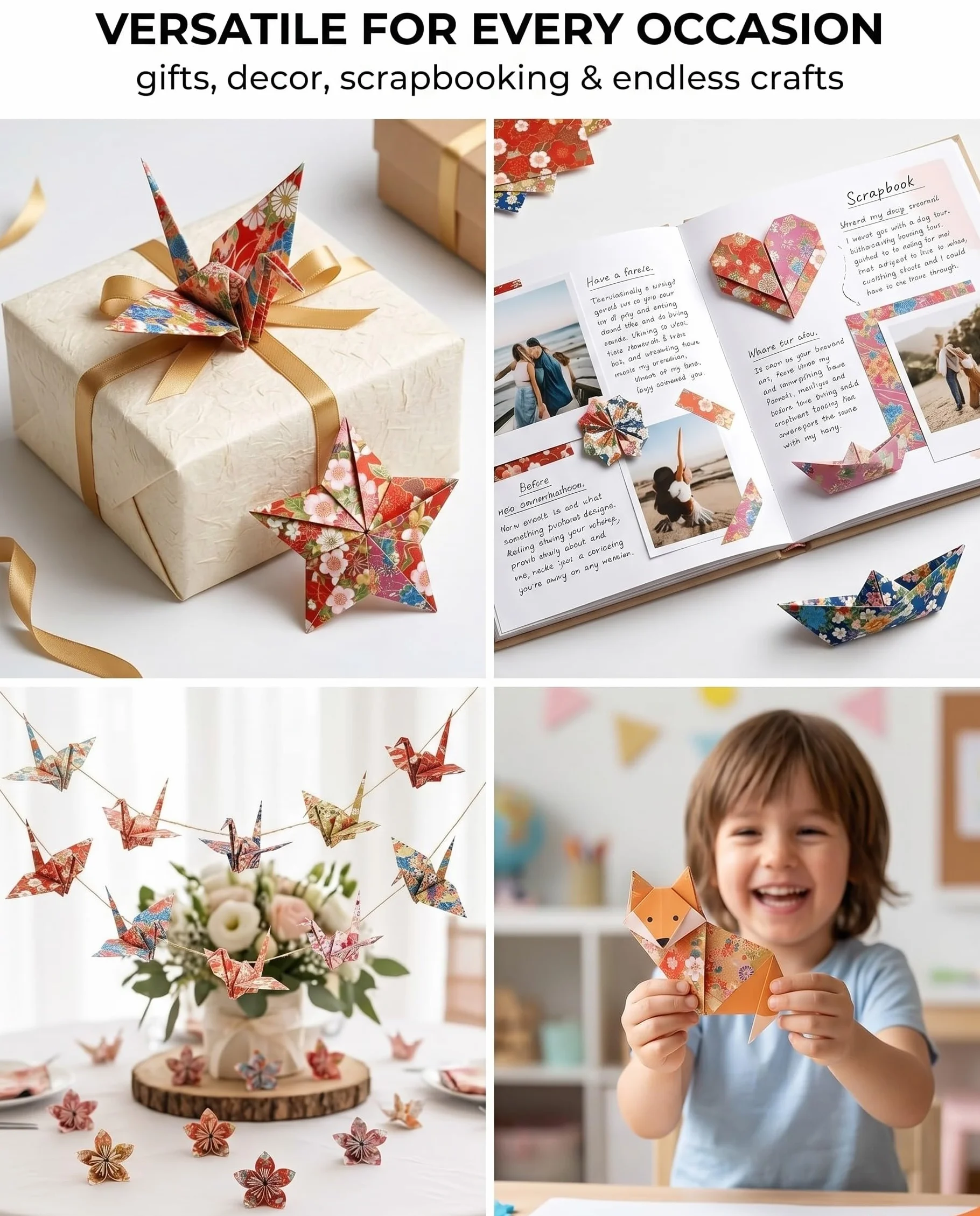 Fogli Carta Origami 60 Fogli 15x15cm carta per origami,fogli origami,con Motivi Floreali Tradizionali Giapponesi per Hobby Creativo, Scrapbooking, Decorazione e Idee Regalo