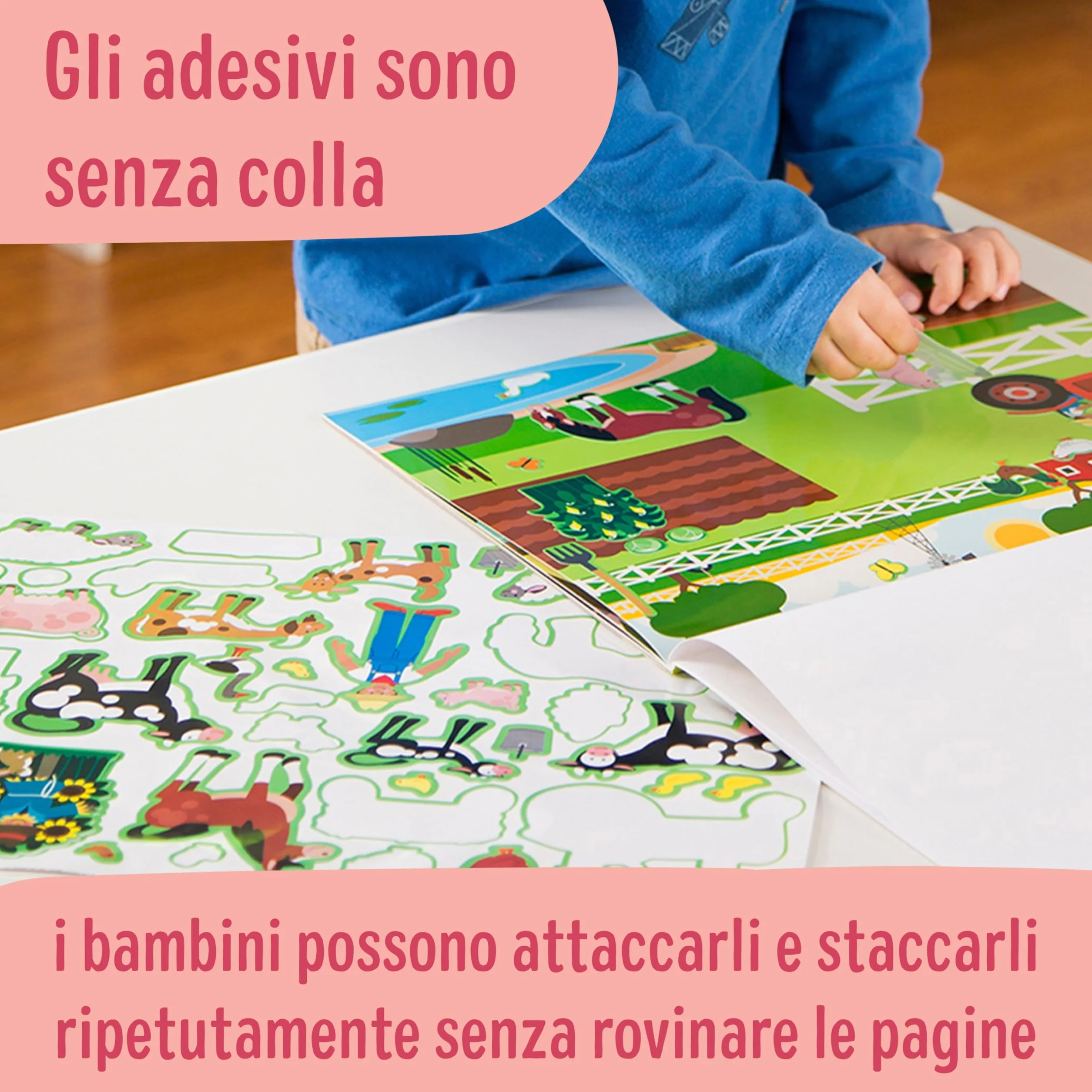 Melissa & Doug Libro Adesivi Attacca e Stacca - Album Stickers Riutilizzabili Tema Ambienti Naturali e Animali, Regalo per Bambini e Bambine, 3+ Anni