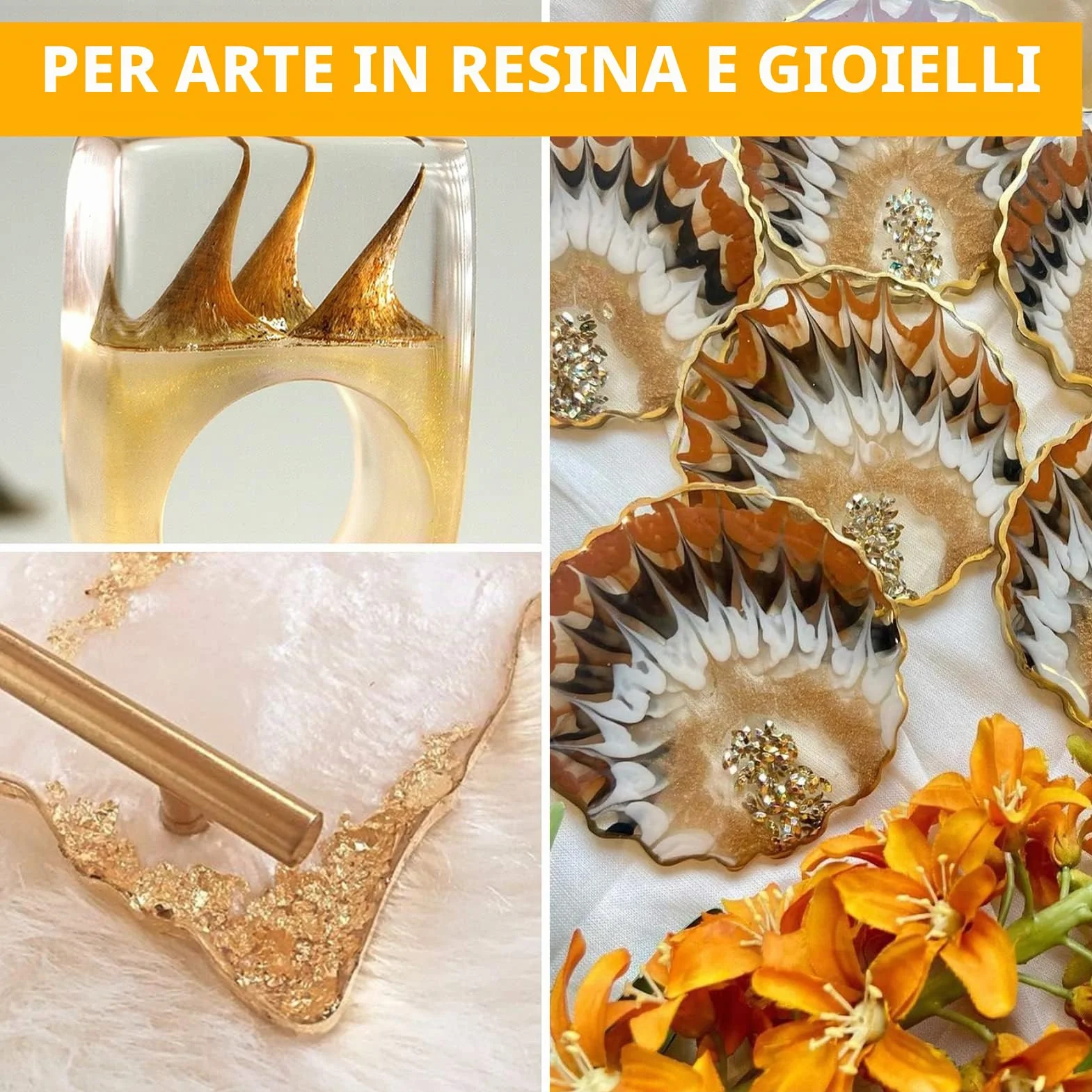 100g Polvere di Mica,Oro Colori per Resina Epossidica Naturale Colorante Candela,per Epoxy Resin Art,Sapone,Kit Slime,Candele,Prodotti per Gioielli,Bomba da Bagno,Trucco del Viso