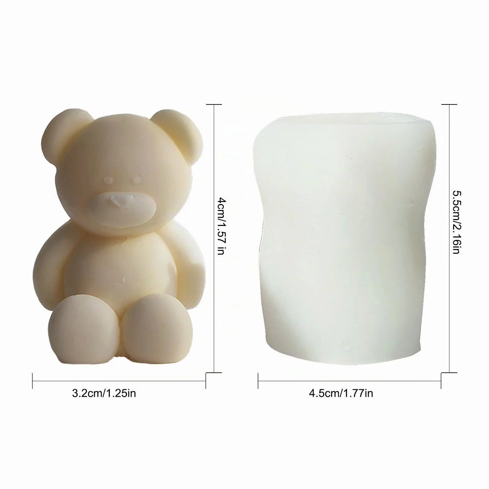 Stampo per candela a forma di orsacchiotto, in silicone, per candele profumate, sapone, resina
