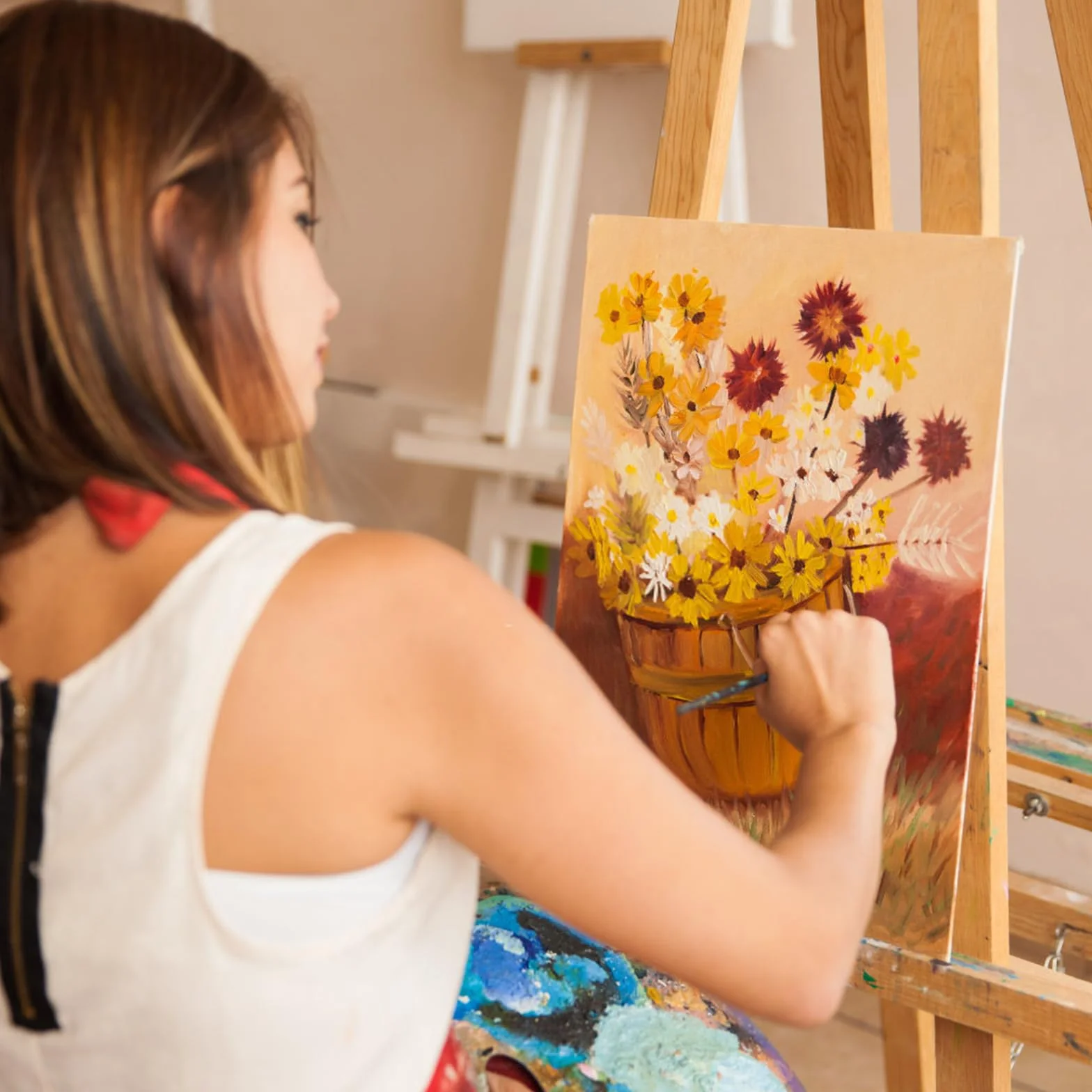 6 Pz Tela per Dipingere Tela Pittura con Telaio，Legno Tele Bianca per Pittura Tele Intelaiate，Tavola Bianca，per Pittura 100% Cotone Pannelli di Tela，Pittura Prestirate Telati d'Artista