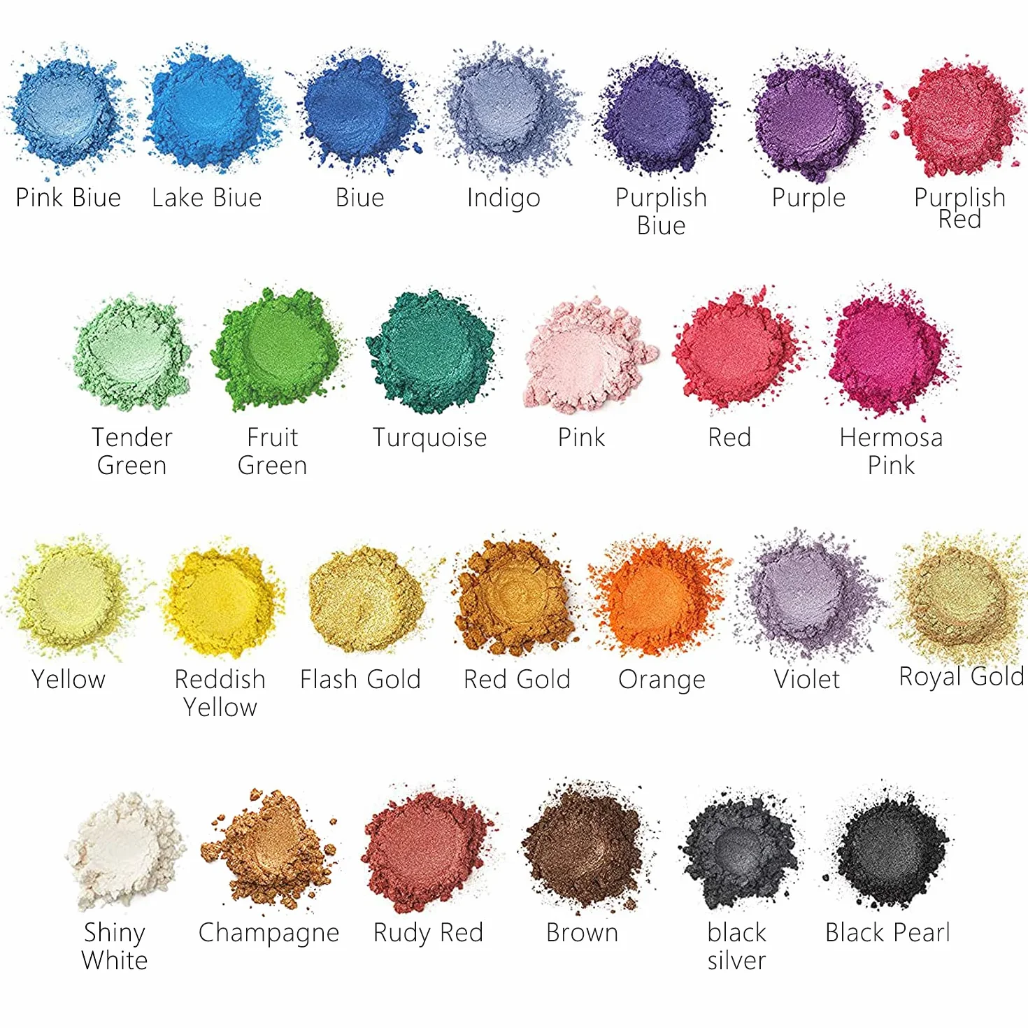 Polvere Di Mica, Pigmento Di Resina Di 26 Colori Pigmento Di Qualità Cosmetica Naturale, Utilizzato In Resina EPoxy, Coloranti Di Sapone, Produzione Di Candele, Lucido Labbra 0,18Oz/5g