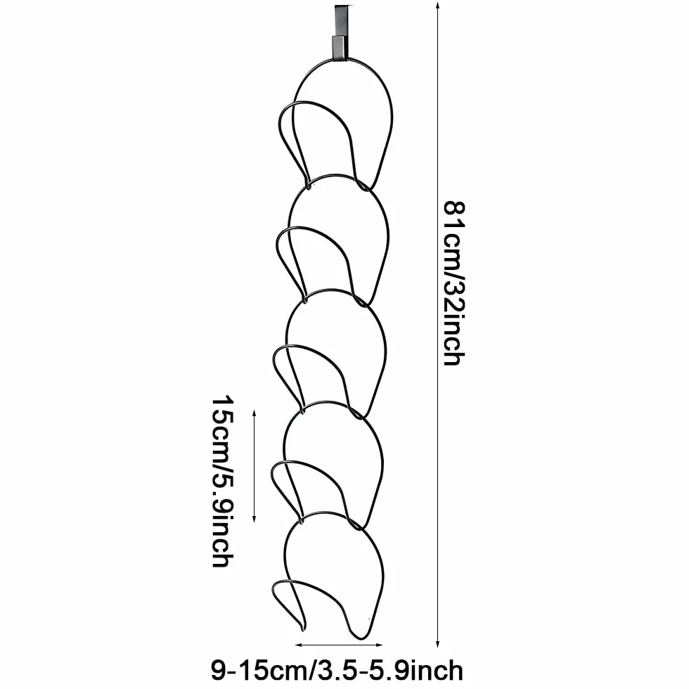 Willoo Ganci Appendi Cappello, Rack per Cappelli, Portacappelli da Muro per Cappelli, Porta Rack per Berretti da Baseball, per Porta, Armadio, Parete, Bagno (Nero)