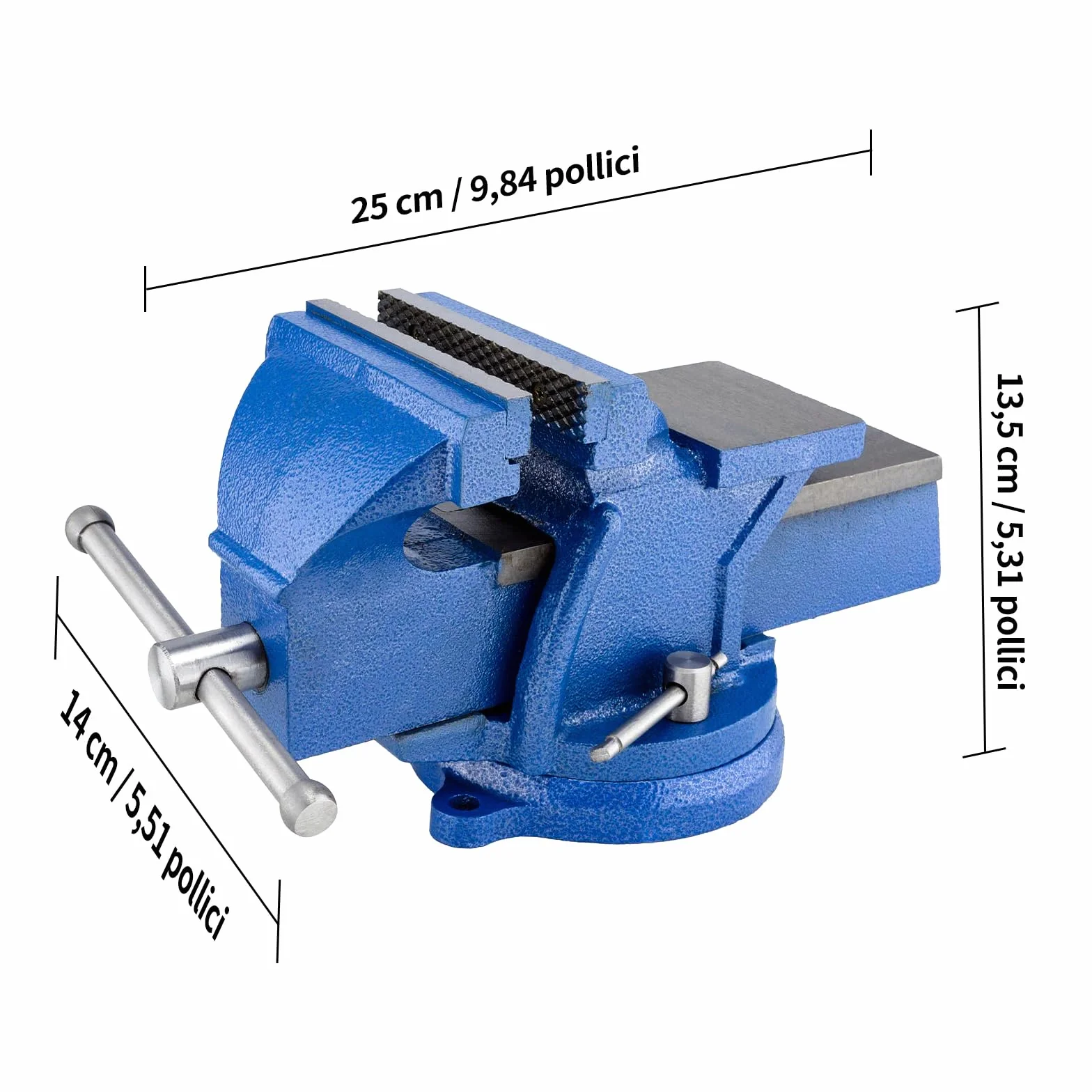 HYCHIKA Morsa da Banco 5 Inch 125 mm, 360° Girevole, Morsa da Tavolo per La Lavorazione Del Legno e Dei Metalli Foratura