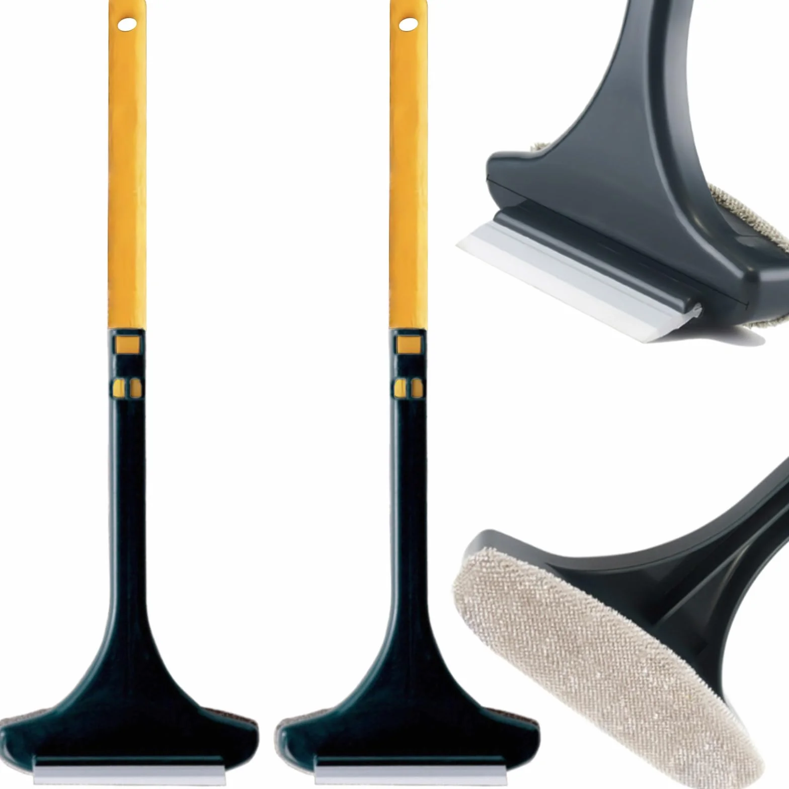 2 Pezzi 2 in 1 Spazzola per La Pulizia in Maglia Dello Schermo per La Pulizia Della Scanalatura Della Finestra Bagnata e Asciutta Doppia Spazzola per La Pulizia di Vetri e Finestre (Arancione)