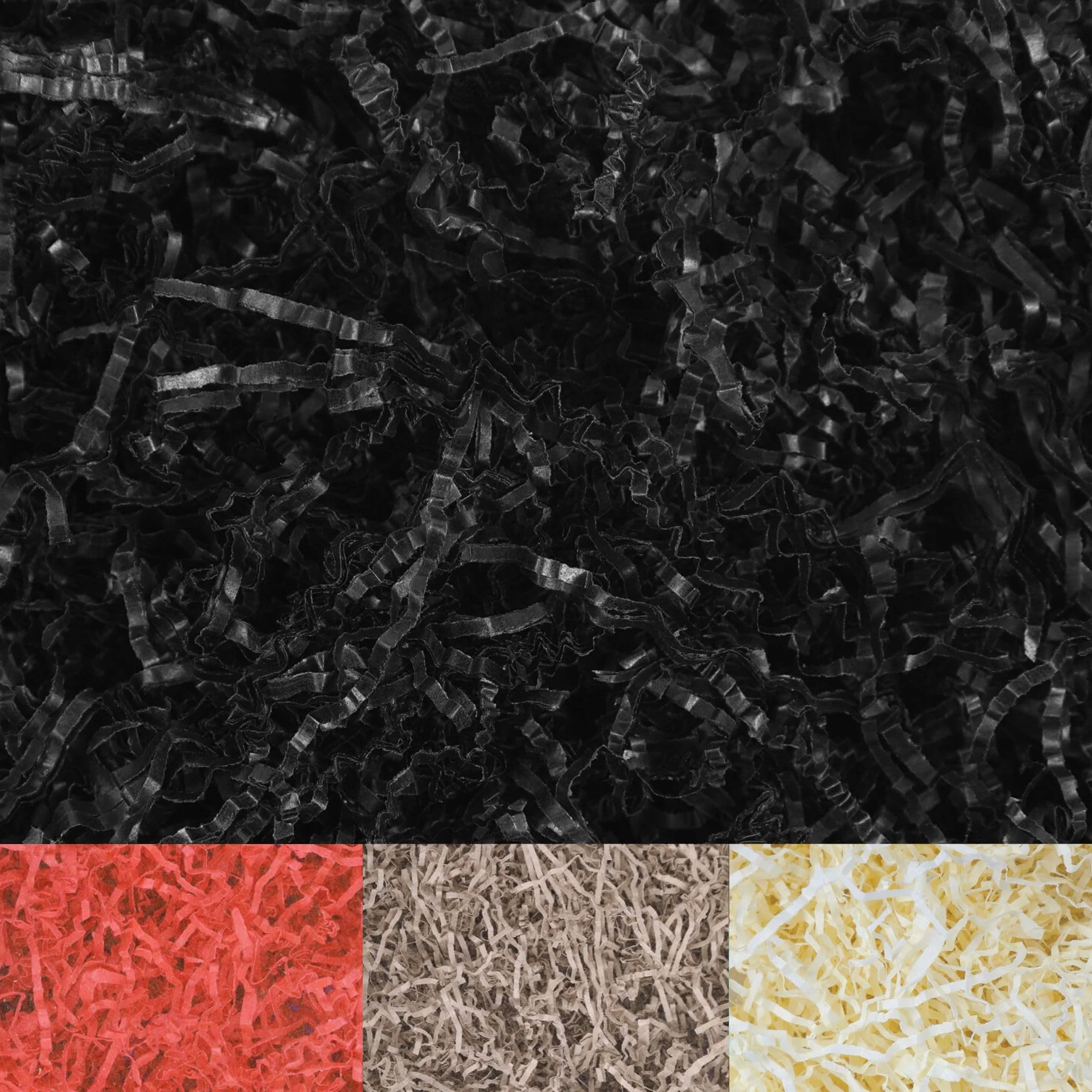 Creative Deco 200g Carta Tagliuzzata Nera, Carta da Pacchi | Carta Imballaggio da Scatola Regalo| Carta Velina Alternativa a Paglia per Cesti Sintetica | Materiale Imballaggio - Riempimento Regalo