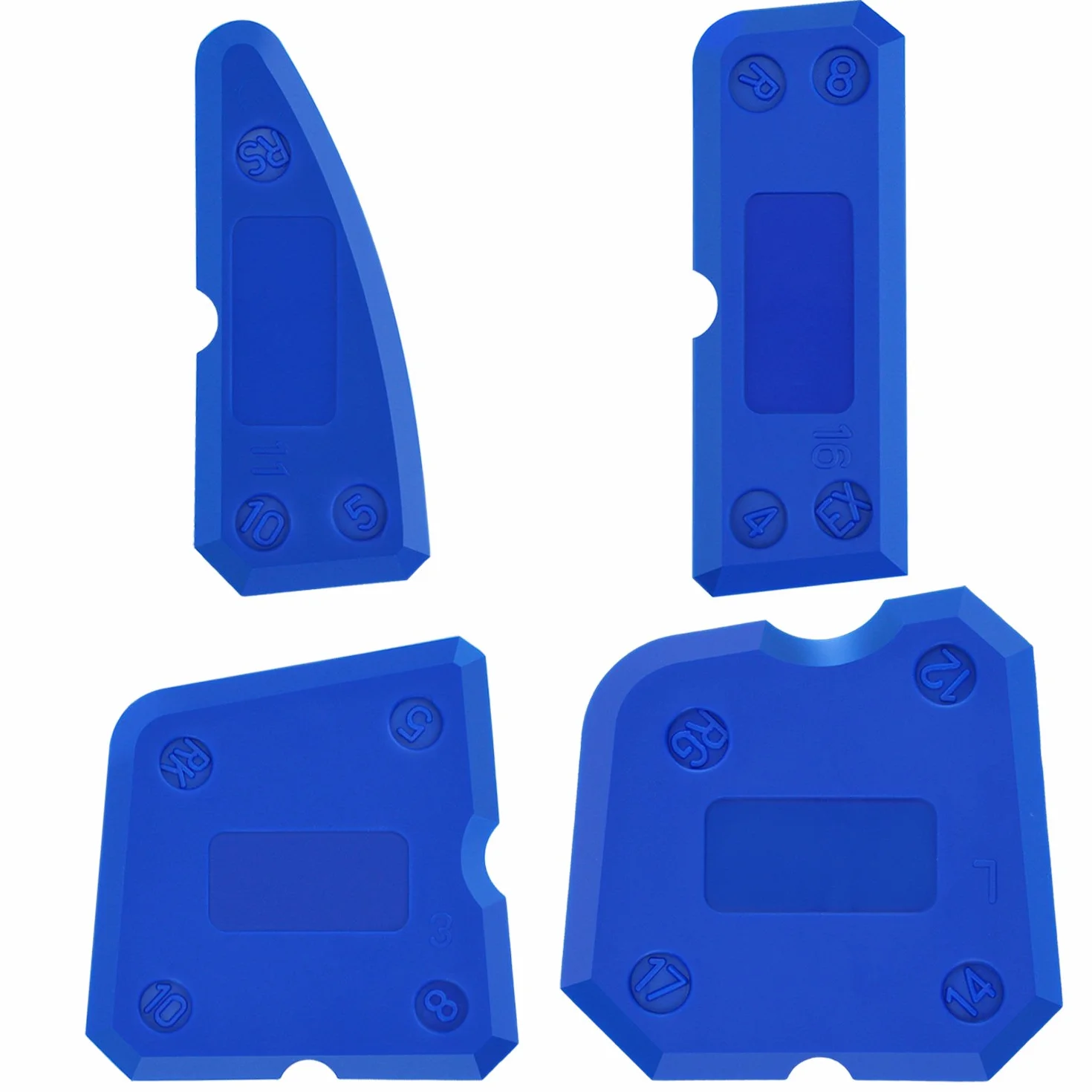 4 Pezzi Set di Strumenti di Calafataggio in Silicone Kit Levigatrici Guarnizioni per Malta Sigillatura Silicone Finitura di Sigillatura (Blu)