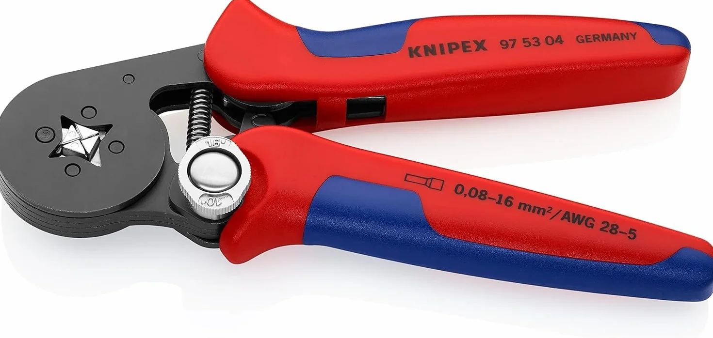 KNIPEX Crimpatrice per terminali a bussola, con regolazione automatica per crimpaggio laterale con impugnature multicomponente 180, 97 53 04