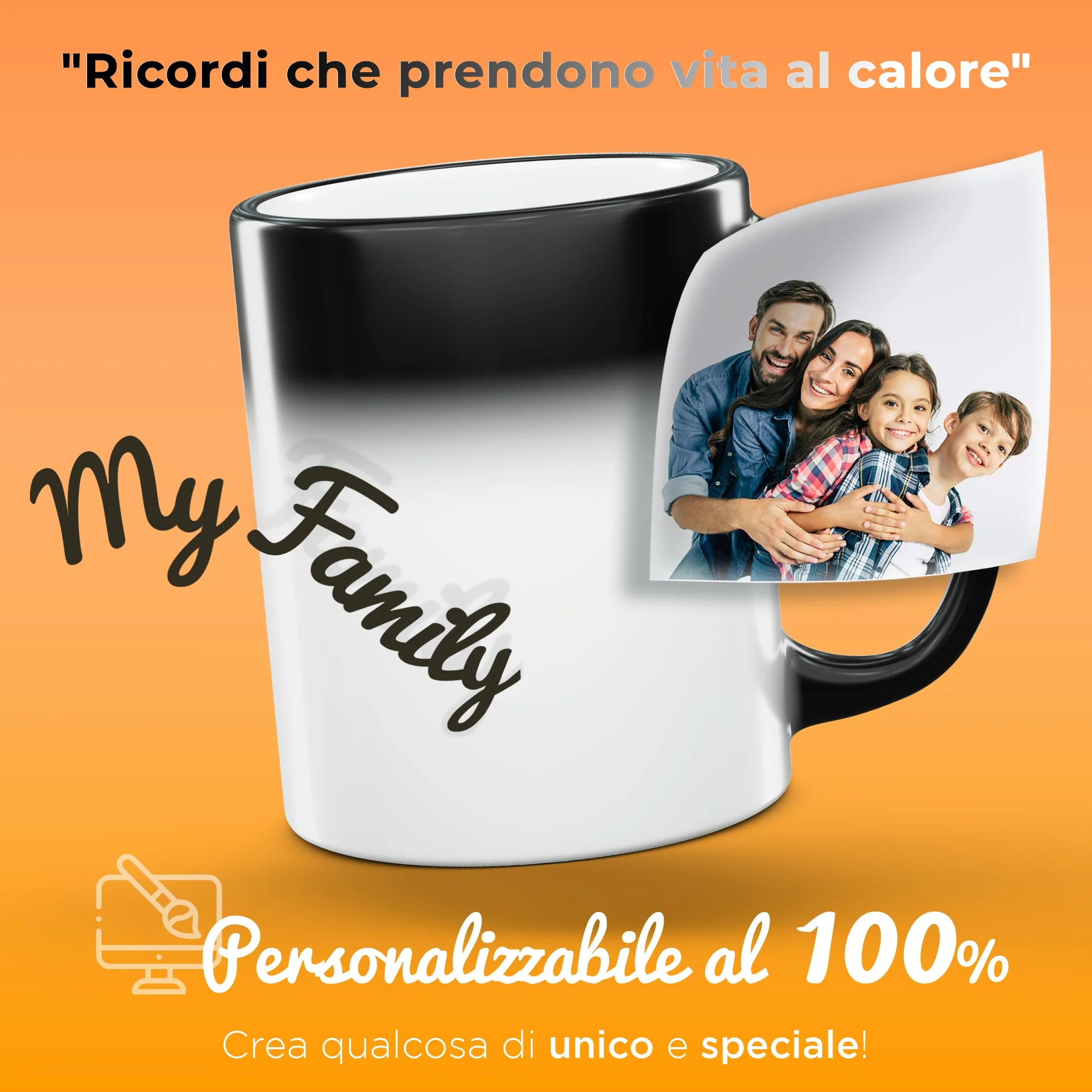 Tazza Magica Personalizzata con Foto, Testo e Logo - Mug in Ceramica Stampa Personalizzabile - Idea Regalo Uomo e Donna - Made in Italy