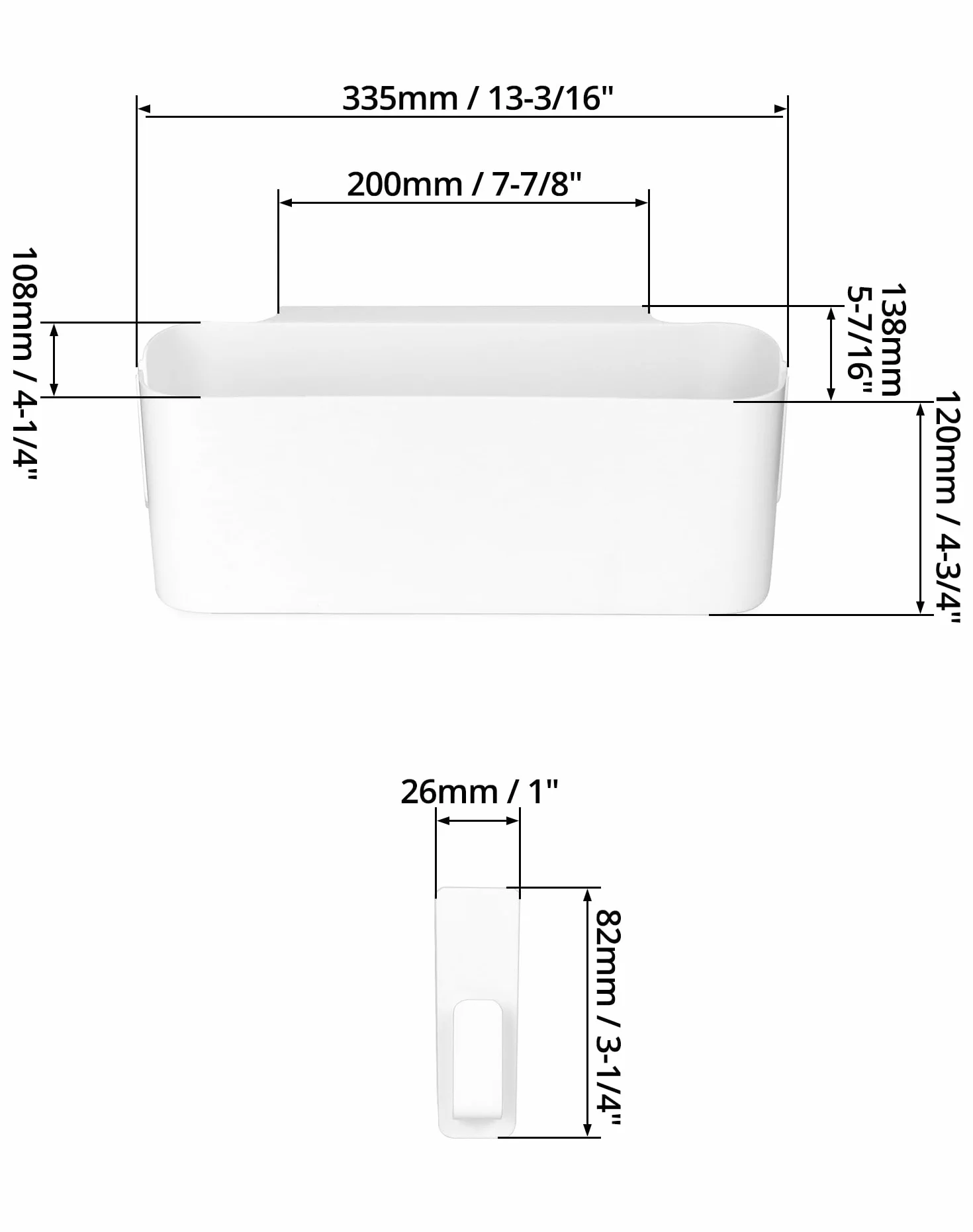 QWORK® 2 pezzi cesto portaoggetti da appendere con ganci rimovibili, organizer per appendere il letto, per libri, telefoni, accessori