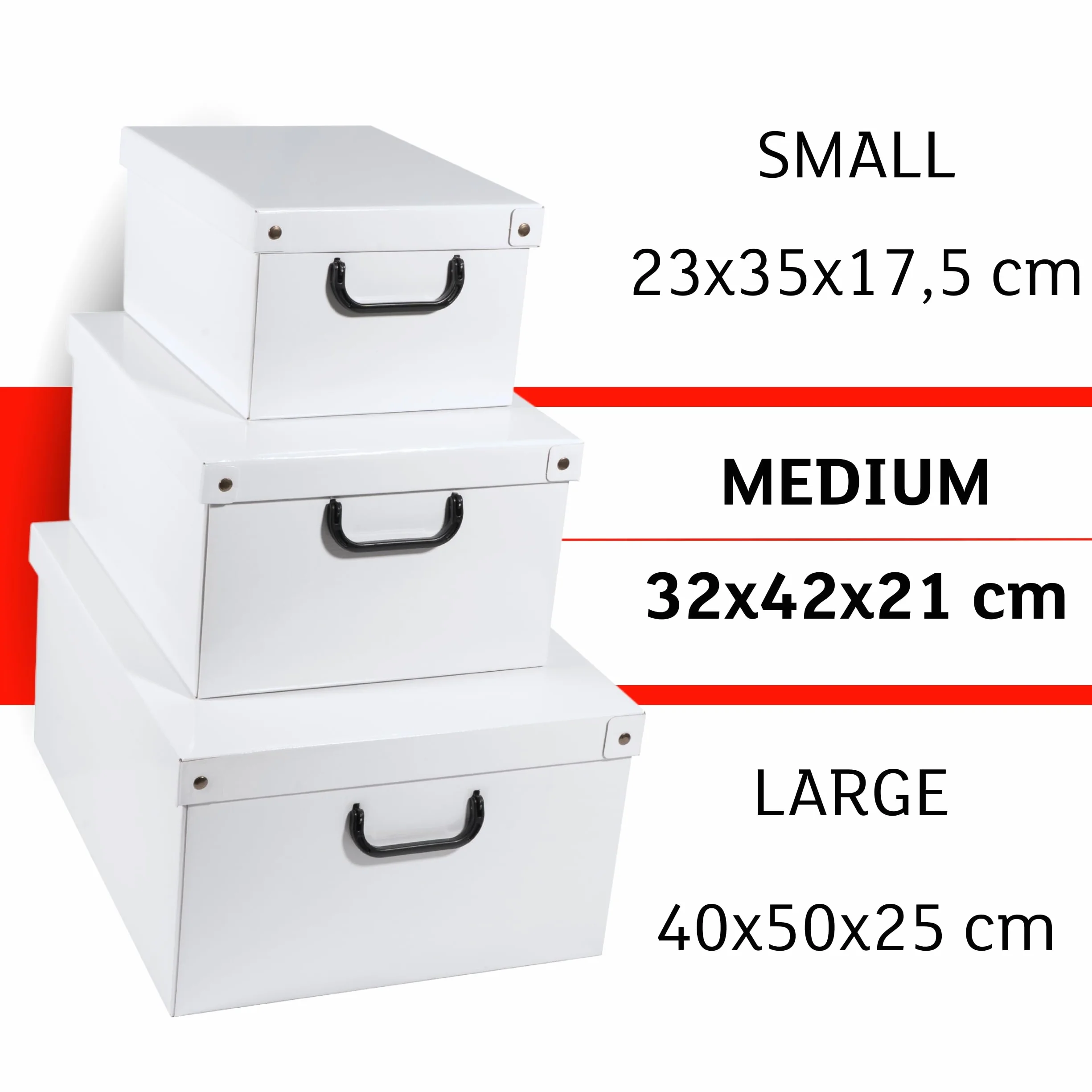 Lavatelli Scatola armadio in cartone 32x42x21 cm Organizer impilabile resistente per vestiti e biancheria MEDIUM BIANCO