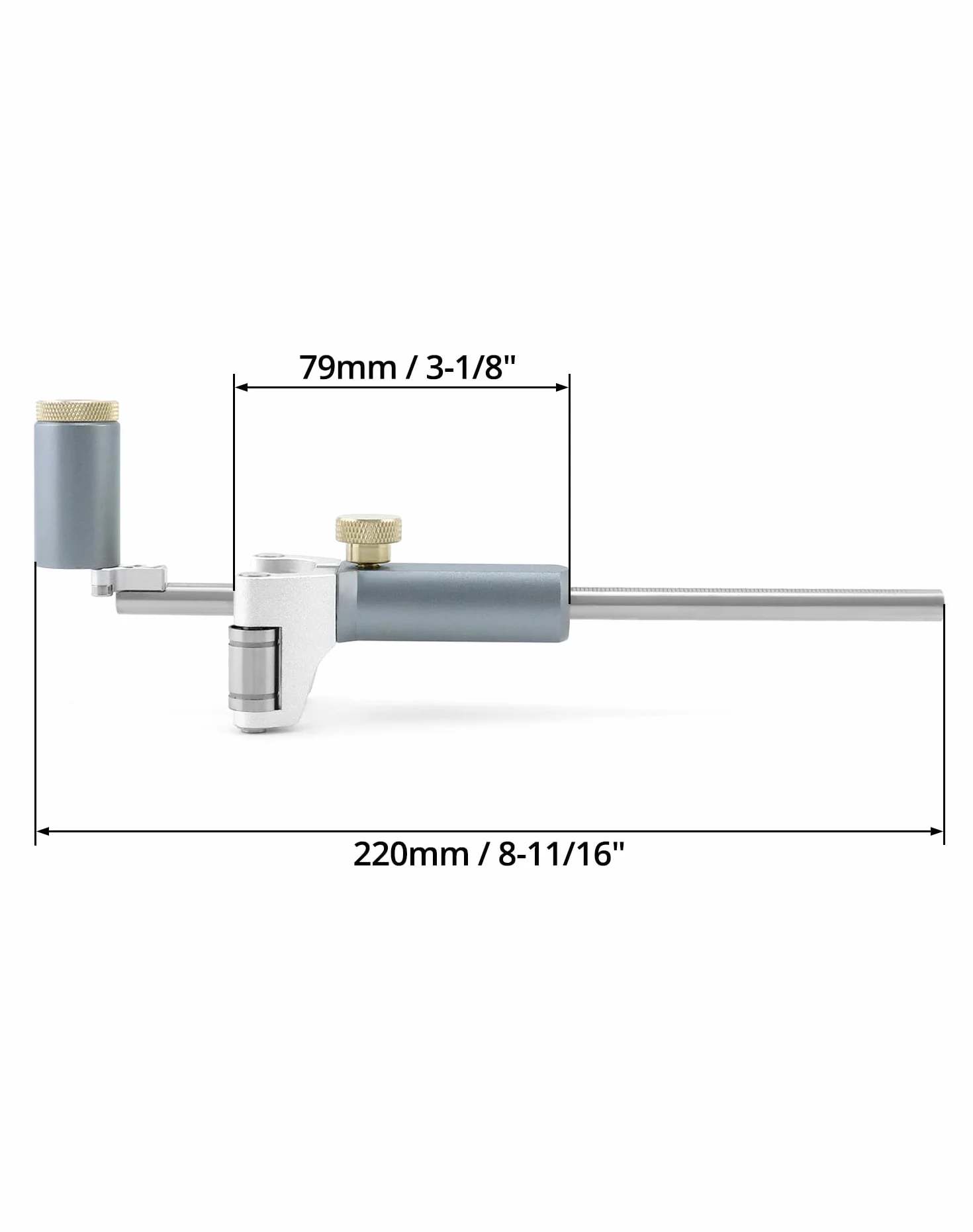 QWORK® Strumento per tracciare legno a doppio scopo per il disegno preciso di linee e archi (0-120 mm)