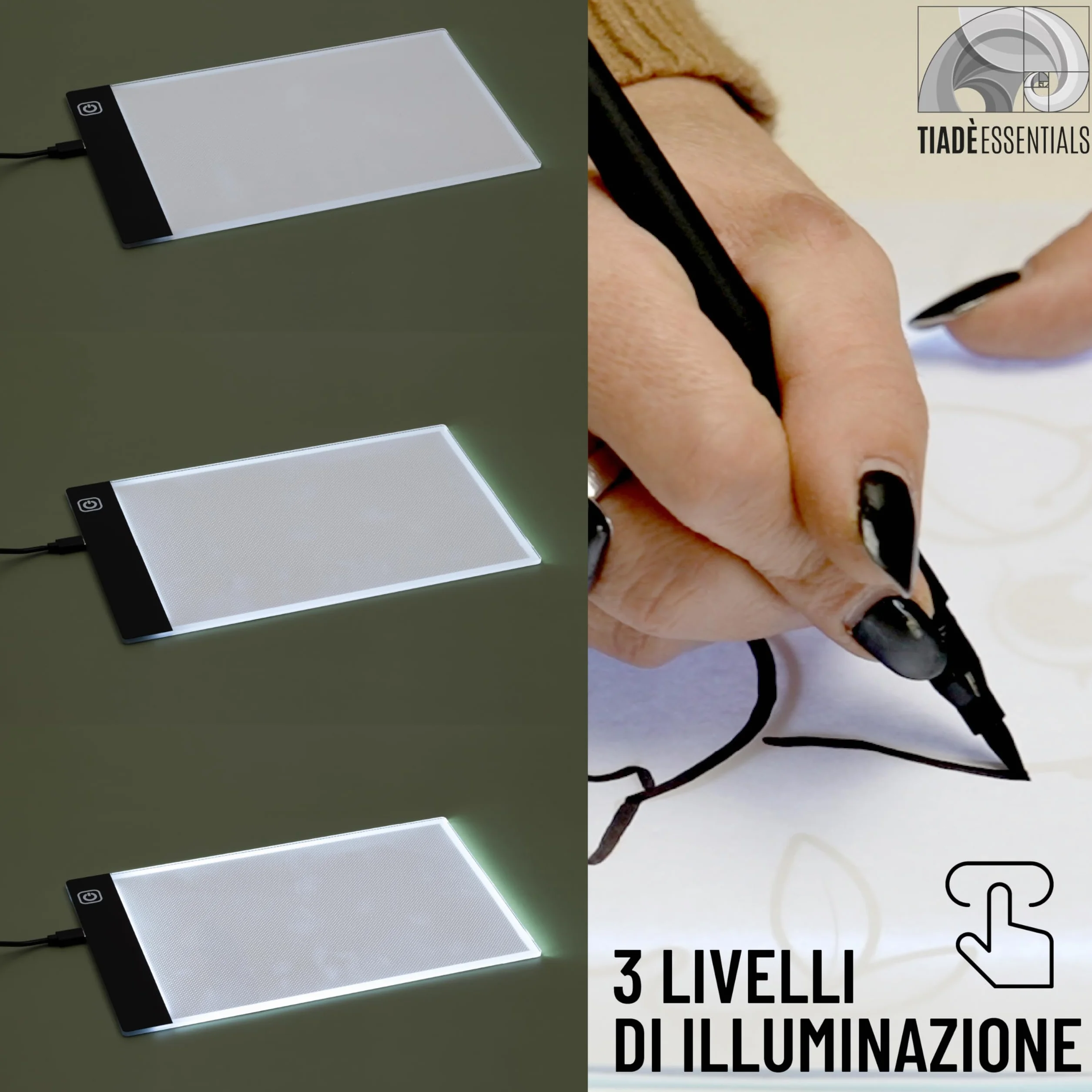 Lavagna Luminosa per Disegnare A5 - Tavola Luminosa per Disegnare LED con Luminosità Regolabile