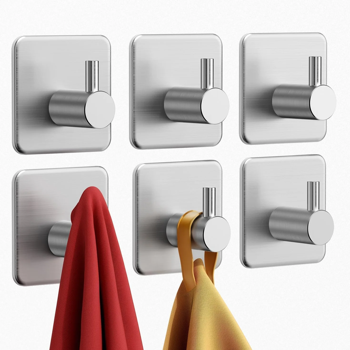 Auxmir Ganci Adesivi Appendi Accappatoio Bagno Acciaio Inox Impermeabile Antiruggine Autoadesivo Porta Asciugamani Argento