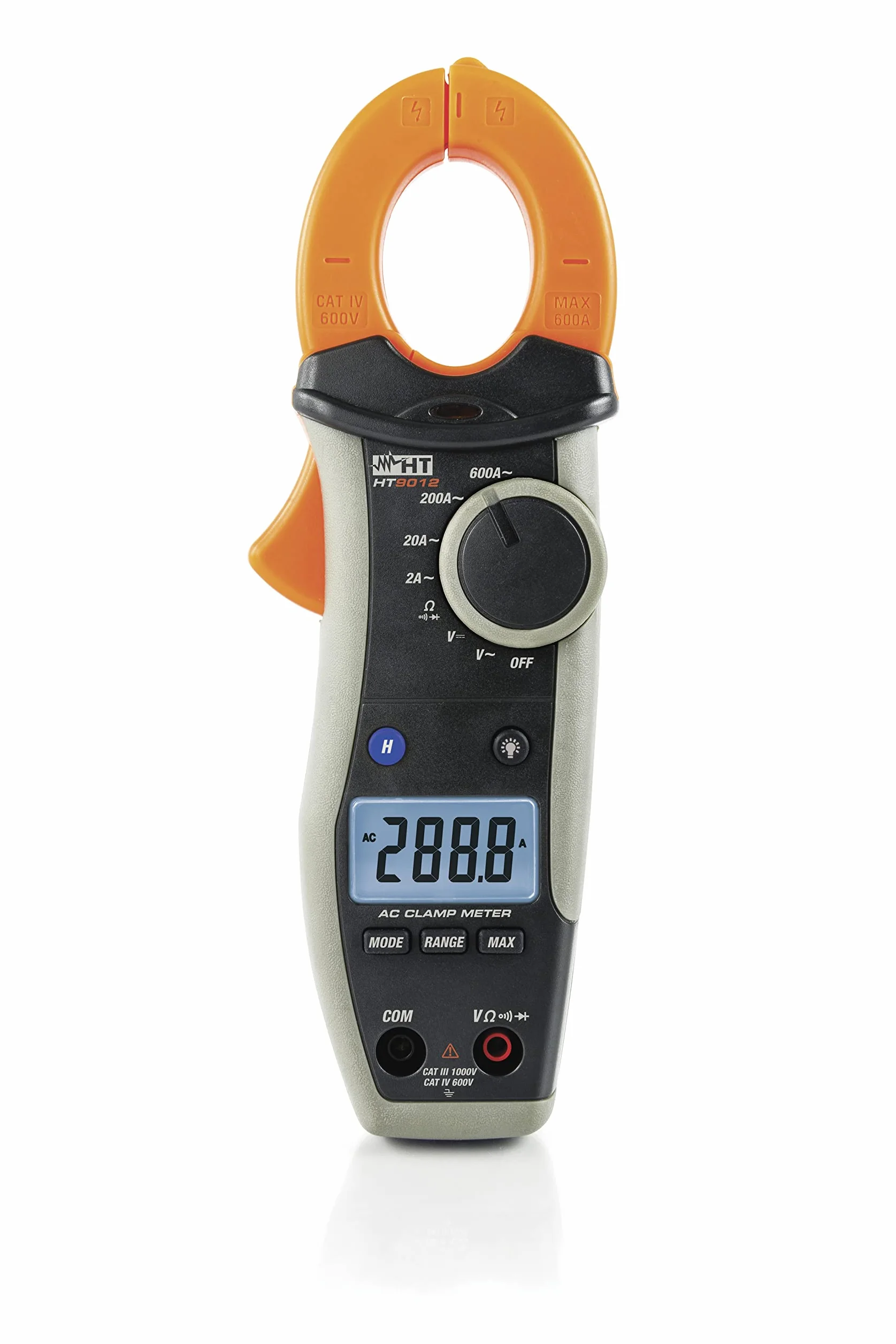 HT-Instruments, Amperometro digitale a pinza 600A AC con funzione mA, CAT IV 600V, HT9012