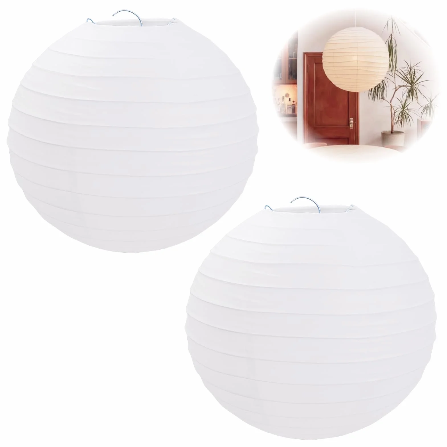 Lanterne Bianche di Carta Rotondo 20 cm 8" per Decorazioni Matrimoni Fai-da-Te