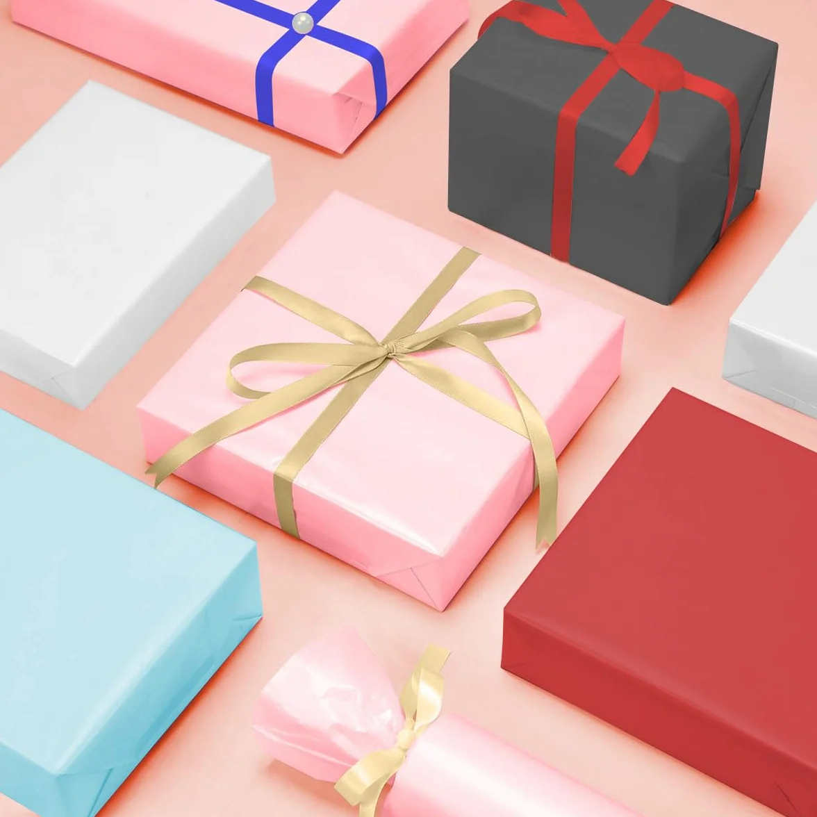 100 fogli di carta velina nera, 35 x 50 cm, carta velina per regali di Natale, riempitivi floreali, artigianato, fai da te, compleanni, matrimoni, decorazioni
