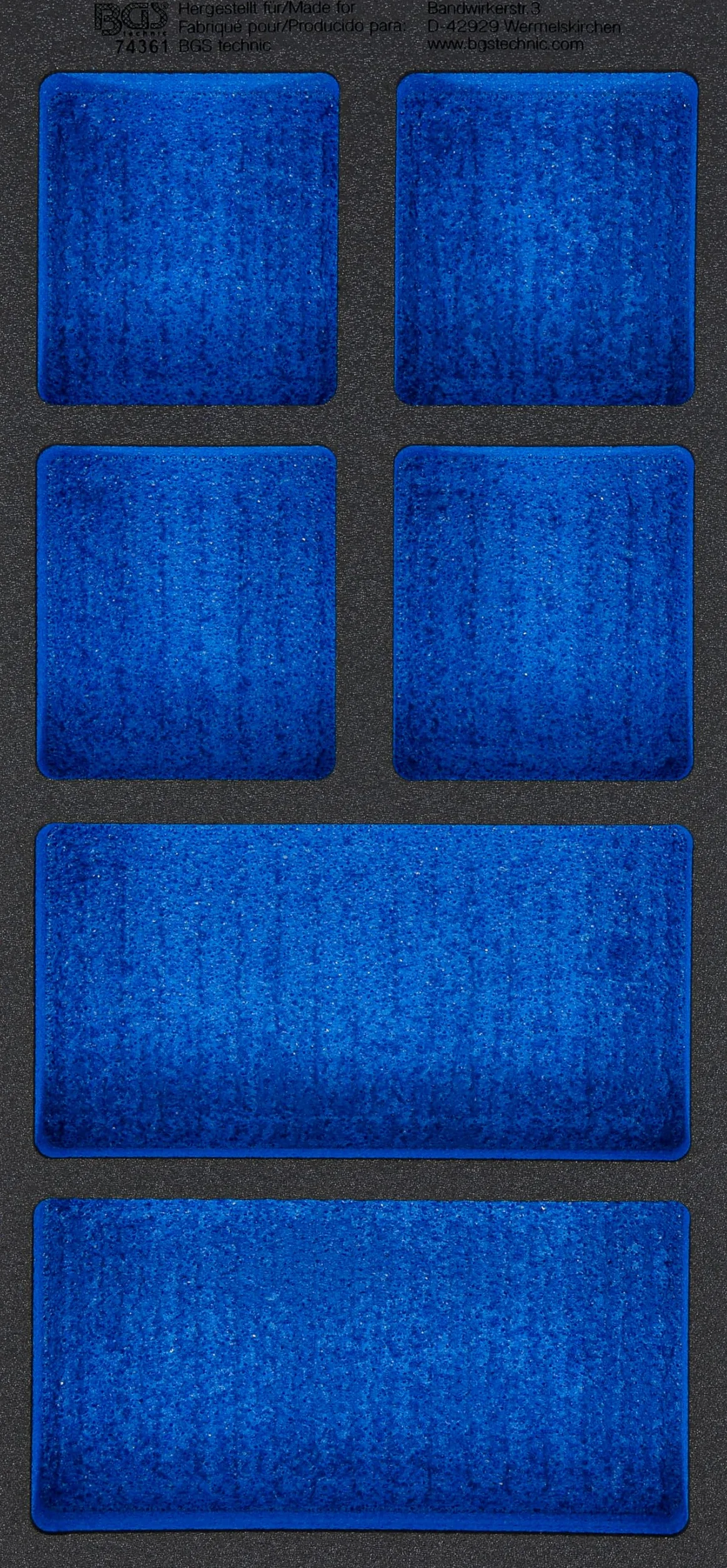 BGS 74361 | Modulo per carrelli portautensili 1/3, vuoto: 6 vani | 408 x 189 x 32 mm