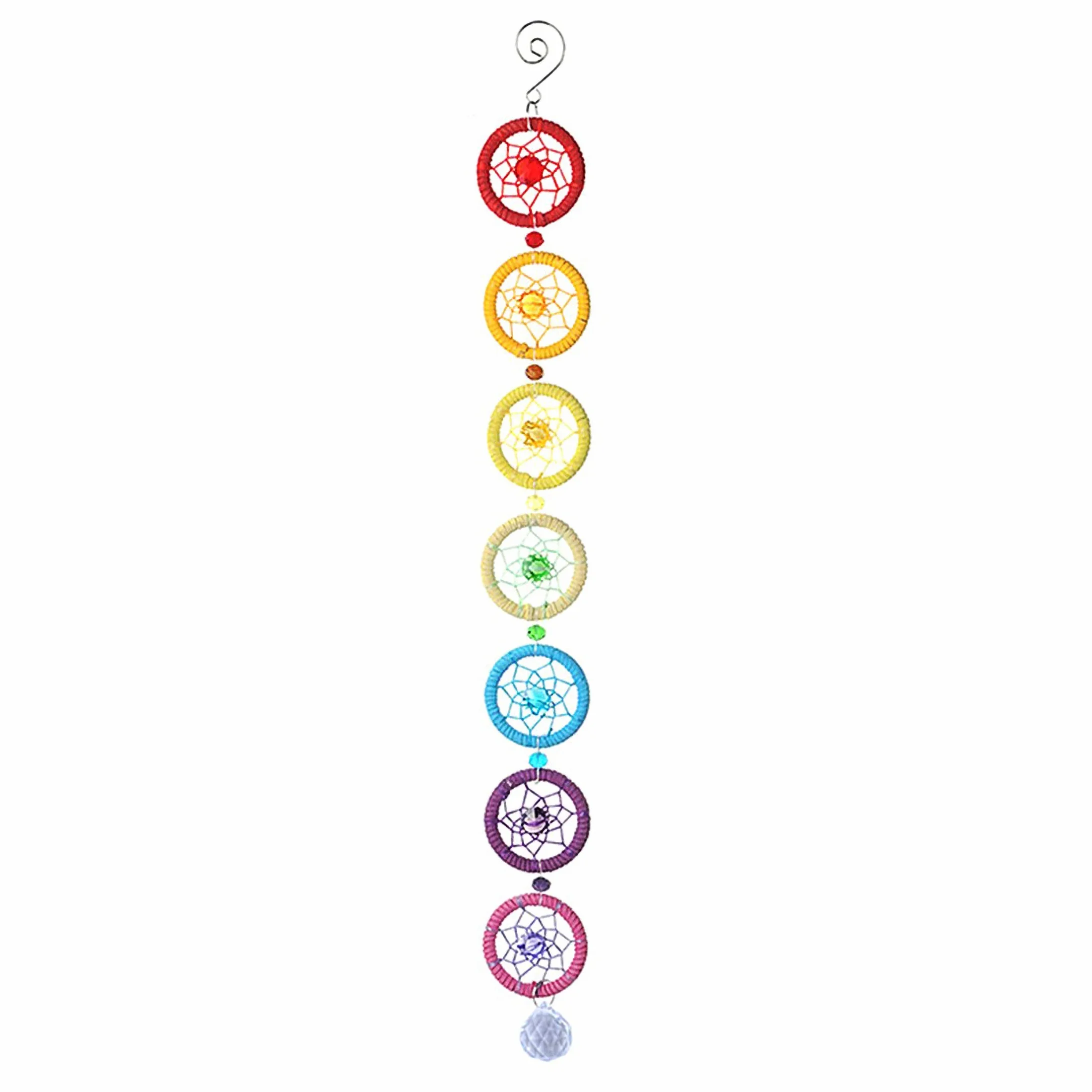 Cattura Sogni Arcobaleno 7 Chakra con Prismi di Cristallo per Finestra Auto Decorazione Murale