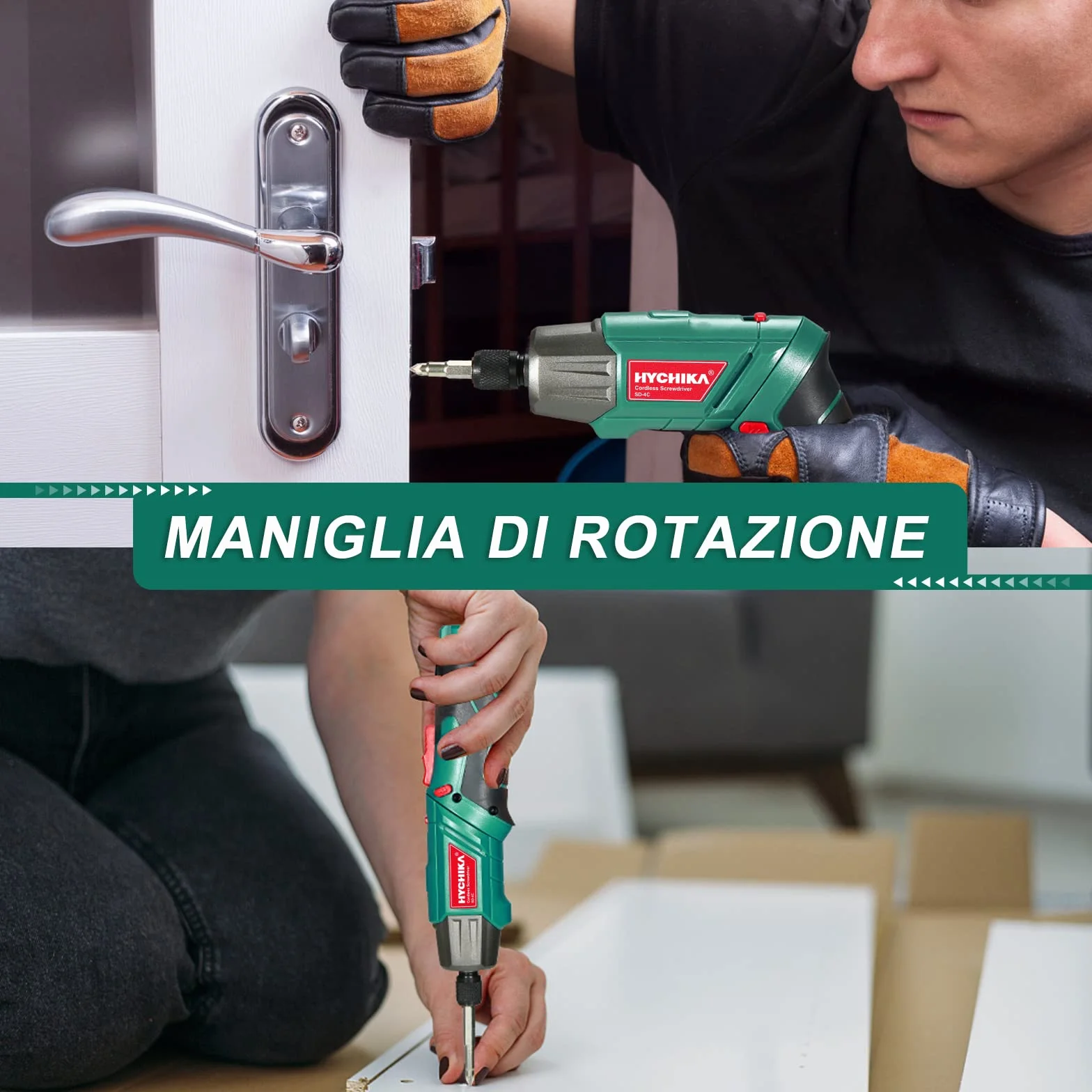 HYCHIKA Avvitatore a Batteria 6Nm, Cacciavite Elettrico 3.6 V 2.0 Ah, Avvitatore Elettrico, Luce a LE, Cavo di Ricarica USB, 35 Accessori, Custodia
