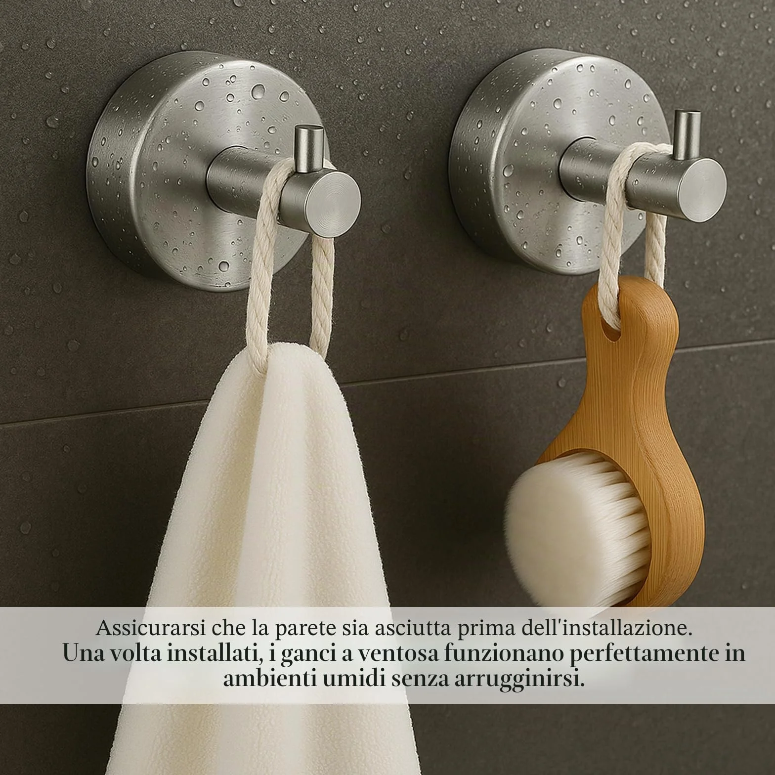 Gancio Ventosa Per Doccia 7 Kg 2 Pezzi Porta Asciugamani Bagno