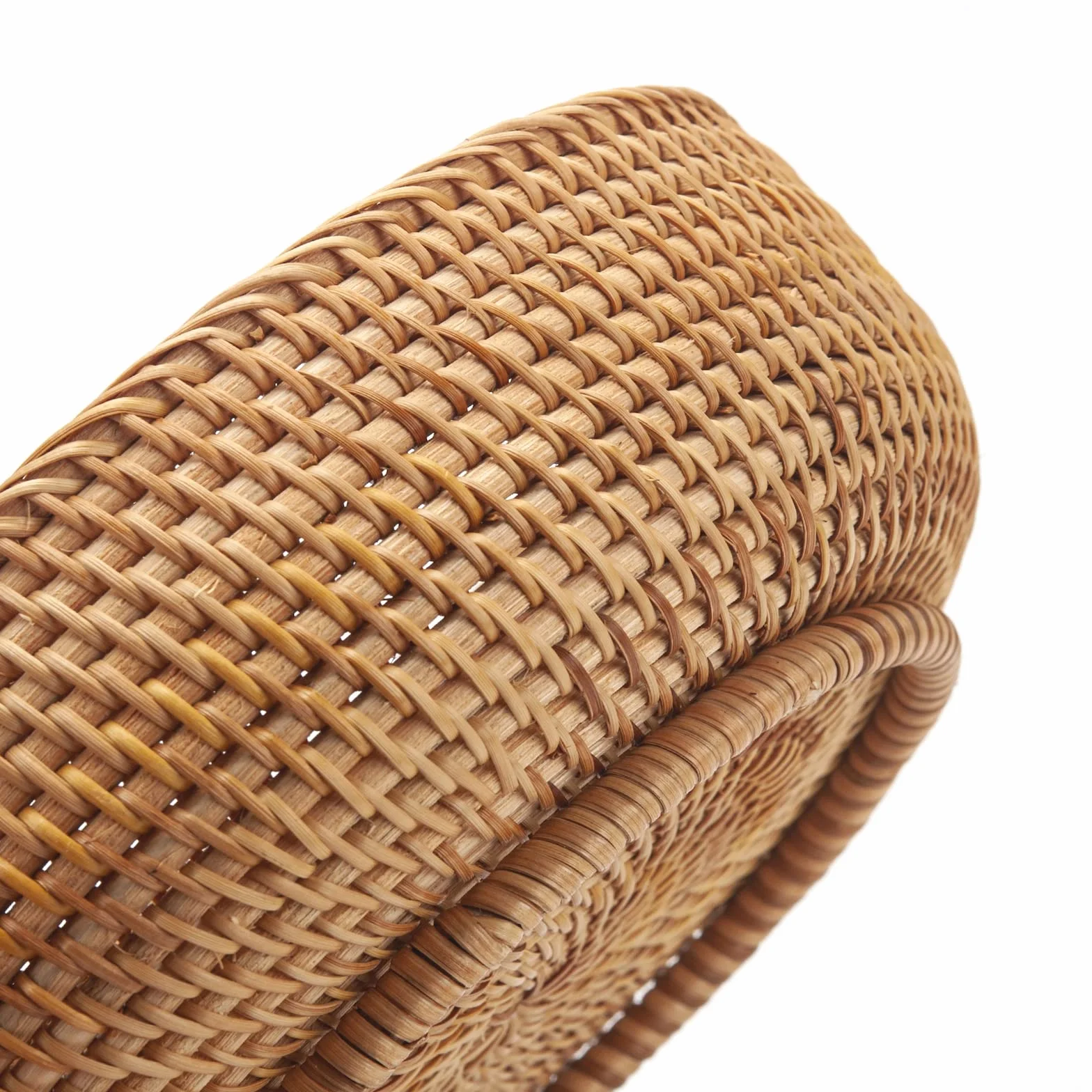 Cestini Portaoggetti Rotondi in Rattan Cesto Frutta Tessuta Impilabile per Armadi da Cucina Scaffale Naturale Set di 3