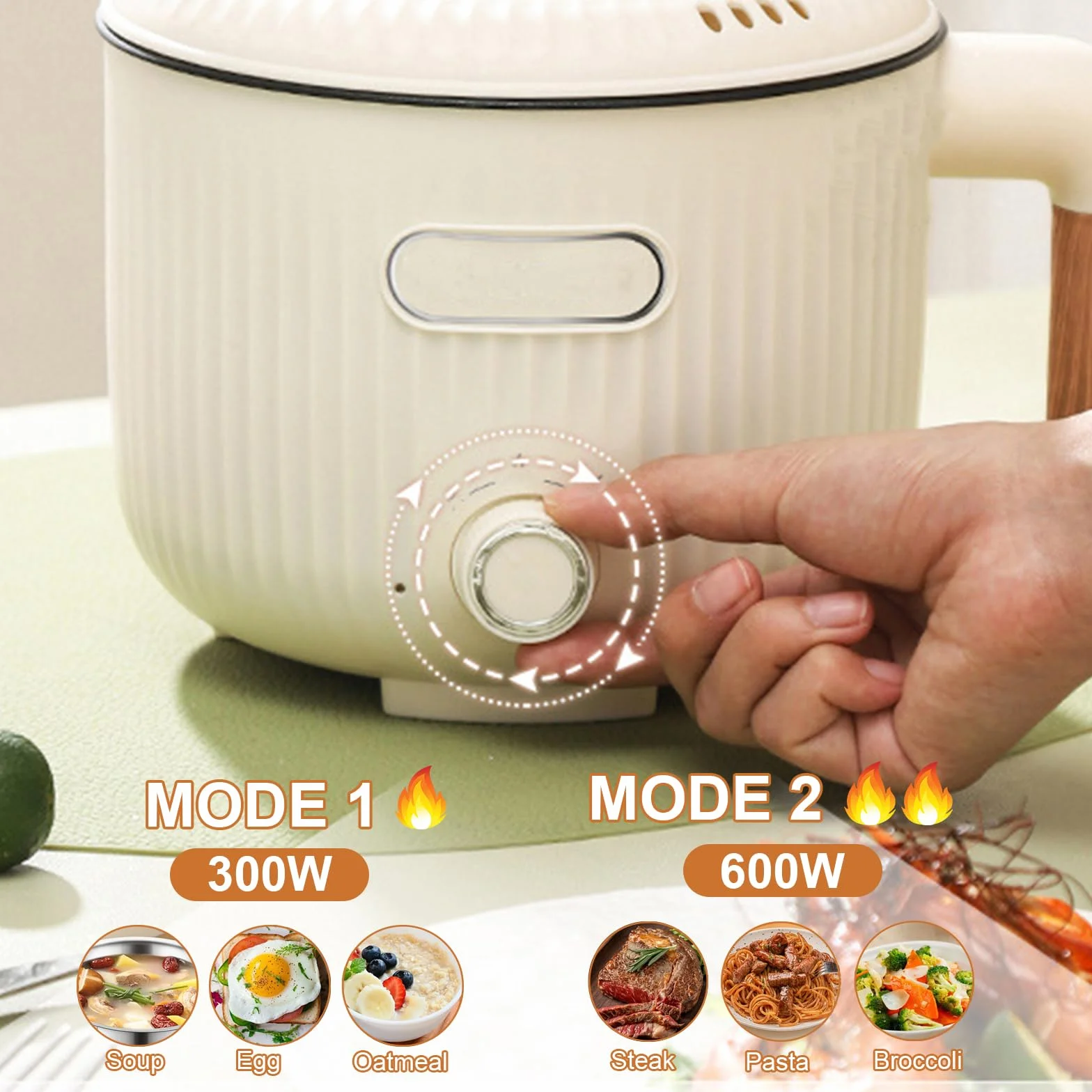 Elettrico Hot Pot, Portatile Mini Antiaderente Multicooker Con Cestello a vapore, In Acciaio Inox Elettrico Pentola Padella, Doppio Controllo Potenza Riscaldamento Veloce, Rapido Ramen Fornello