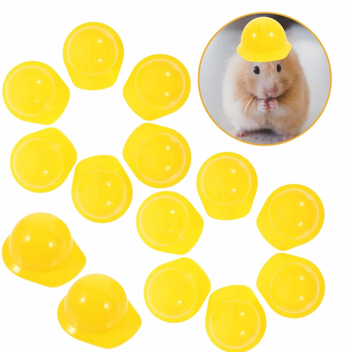 Toddmomy Mini Caschi di Sicurezza Caschetto Protettivo Decorativo in Plastica Gialli 30 Pezzi per Animali e Bambole per Decorazioni Feste a Tema Costruzione