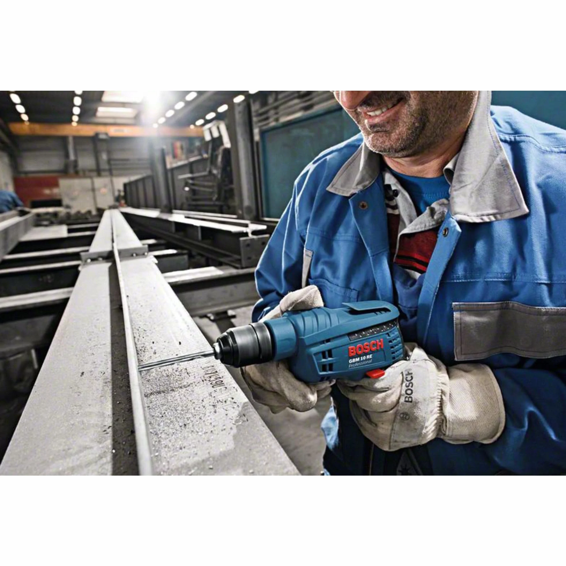 Bosch Professional Trapano Gbm 10 Re (Motore da 600 Watt, Mandrino a Cambio Rapido 1-10 Mm)