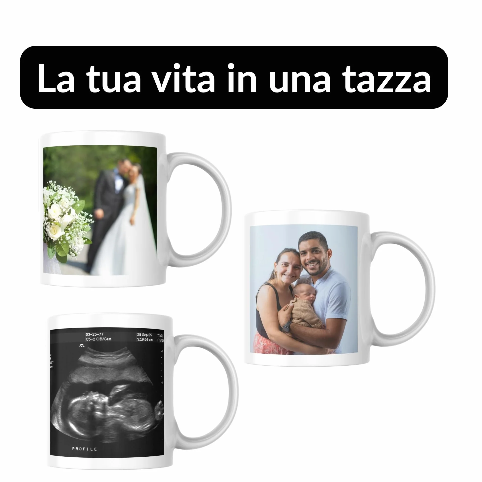 Tazza Personalizzata con Stampa Foto in Ceramica 100% Made in Italy, Idea Regalo per Ogni Occasione