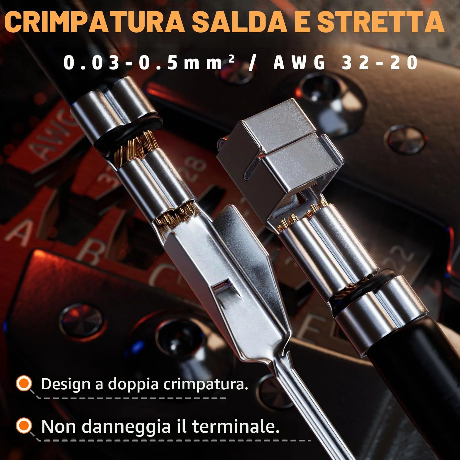 PEBA Set di Pinze Crimpatrici per D upont 2,54 mm Connettori/JST-XH 2,5mm Connettori, Pinza Crimpatrice 0,03-0,5 mm² per D upont 2.54mm,JST-XH/SM/SYP/PH/VH 3,96 mm Connettori, Molex, AMP EI, ecc.